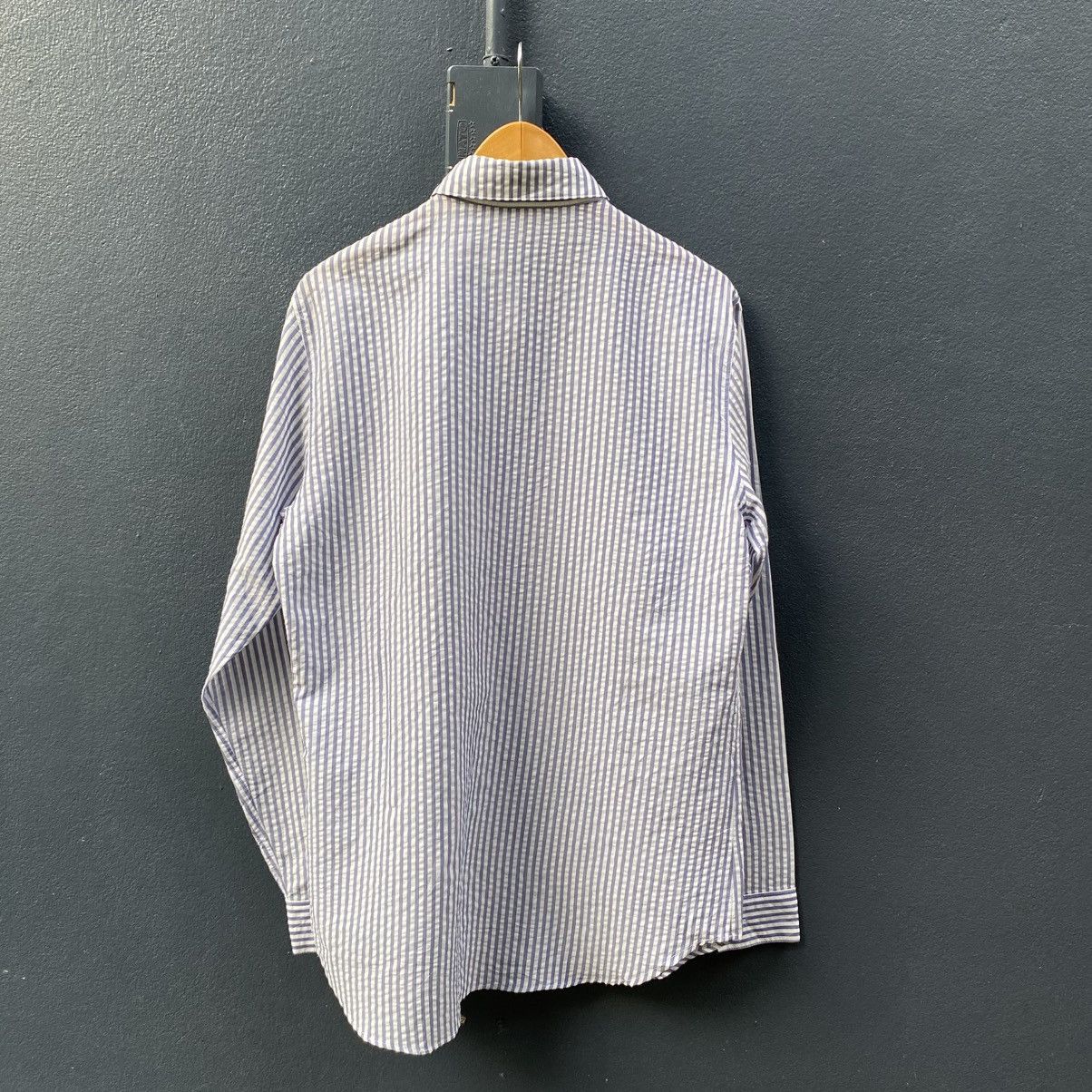 Ne-Net Ne-net Blue and White Striped Ruffle Front Shirt Size US L / EU 52-54 / 3 - 2 Thumbnail