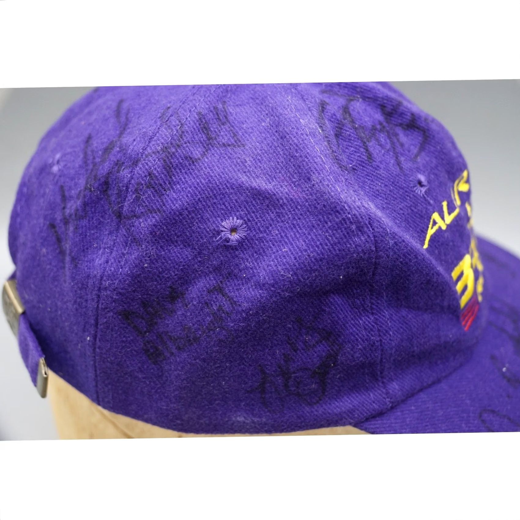 Vintage VINTAGE KC Caps Aurora V8 Hat Purple Signed Darrin Brassfield Autographed 90s Mens Size ONE SIZE - 7 Thumbnail