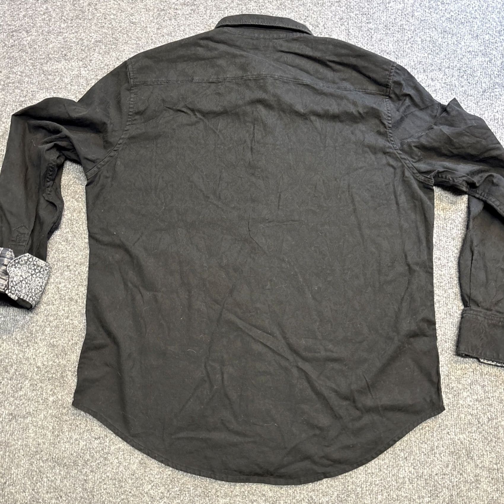 Robert Graham Robert Graham Shirt Men Large Black Long Sleeve Button Front Flip Cuff Cotton Size US L / EU 52-54 / 3 - 6 Thumbnail