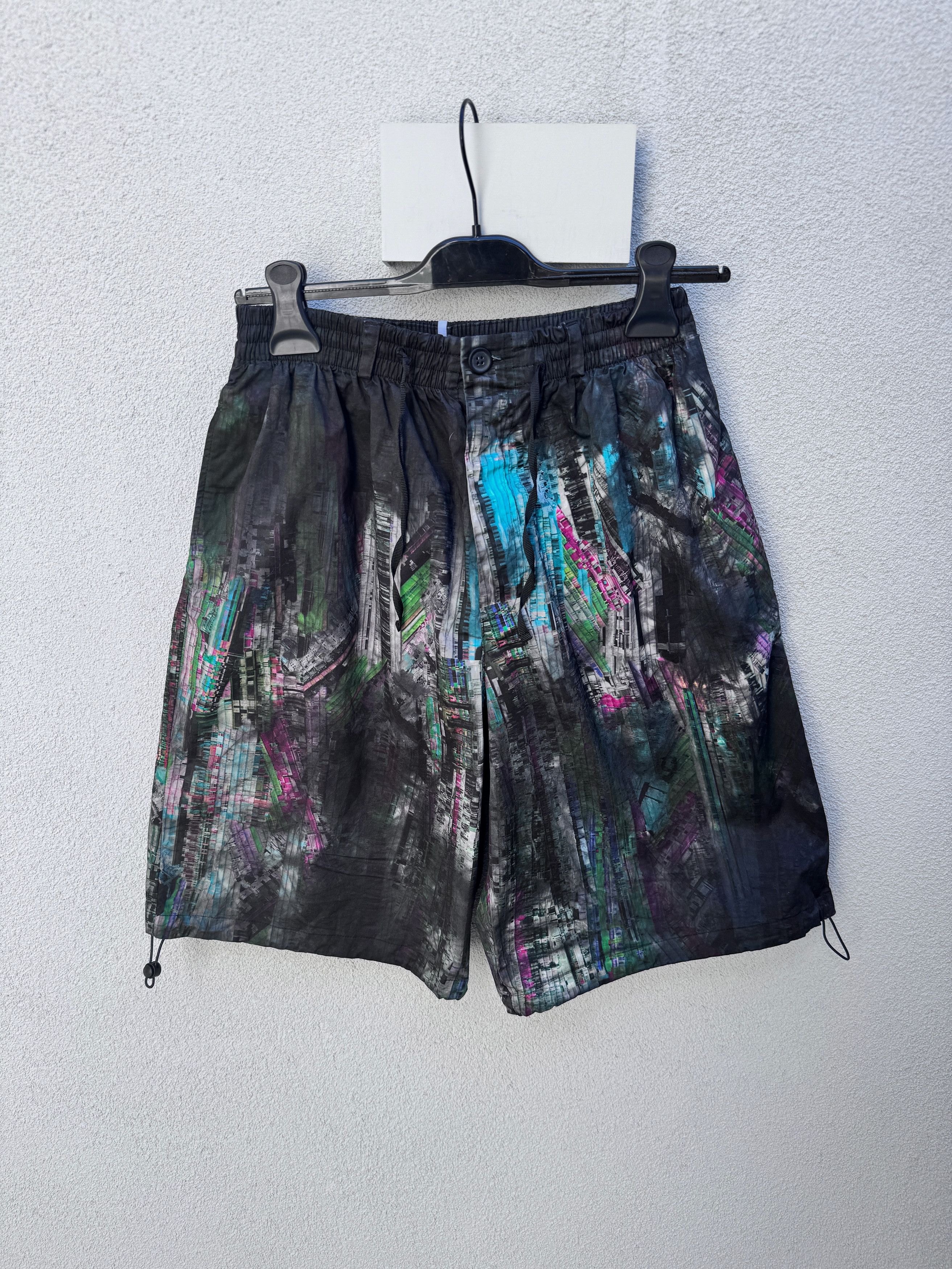 Alexander McQueen McQ Alexander Mc Queen 'Striae' Black Bruised TieDye Shorts Size US 31 - 1 Thumbnail