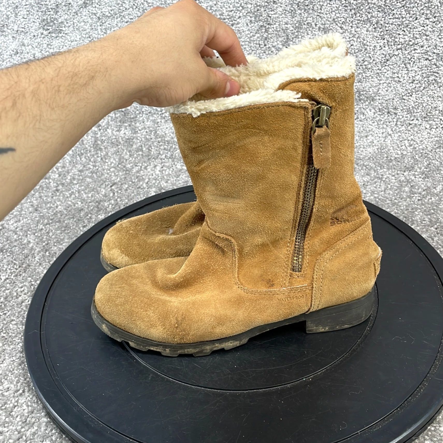 SOREL Sorel Boot Women - Emelie Foldover Mid Calf Zipper Snow Suede Brown 4 US 3 UK 35 EU Winter Casual Size US 5.5 / IT 35.5 - 3 Thumbnail