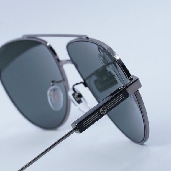 Gucci Gucci GG1311S 001 Sunglasses Ruthenium Aviator Frame Size ONE SIZE - 8 Thumbnail