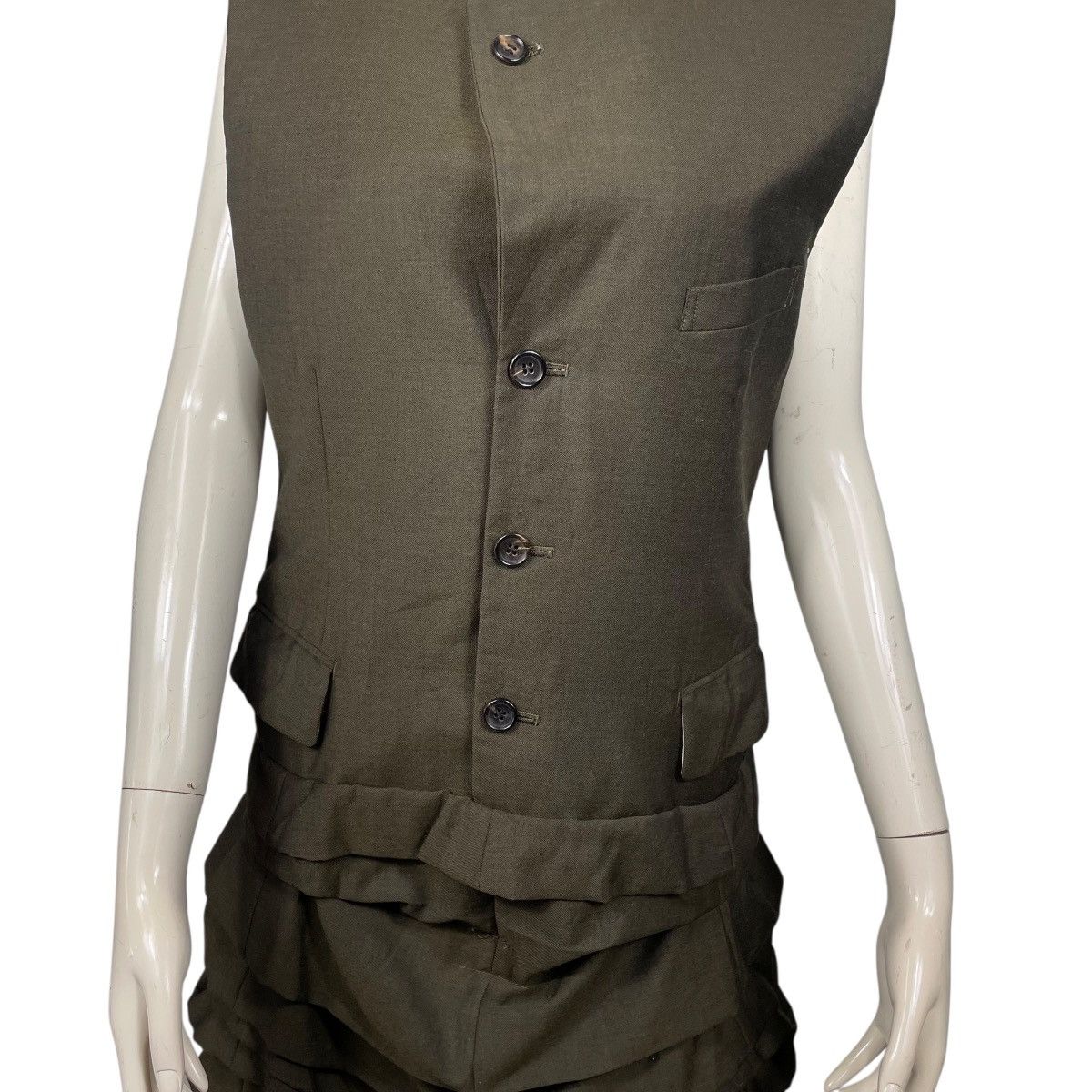 Comme des Garcons Comme Des Garcons AD1994 Sleeveless Frill Hem Wool Dress Size S / US 4 / IT 40 - 6 Thumbnail