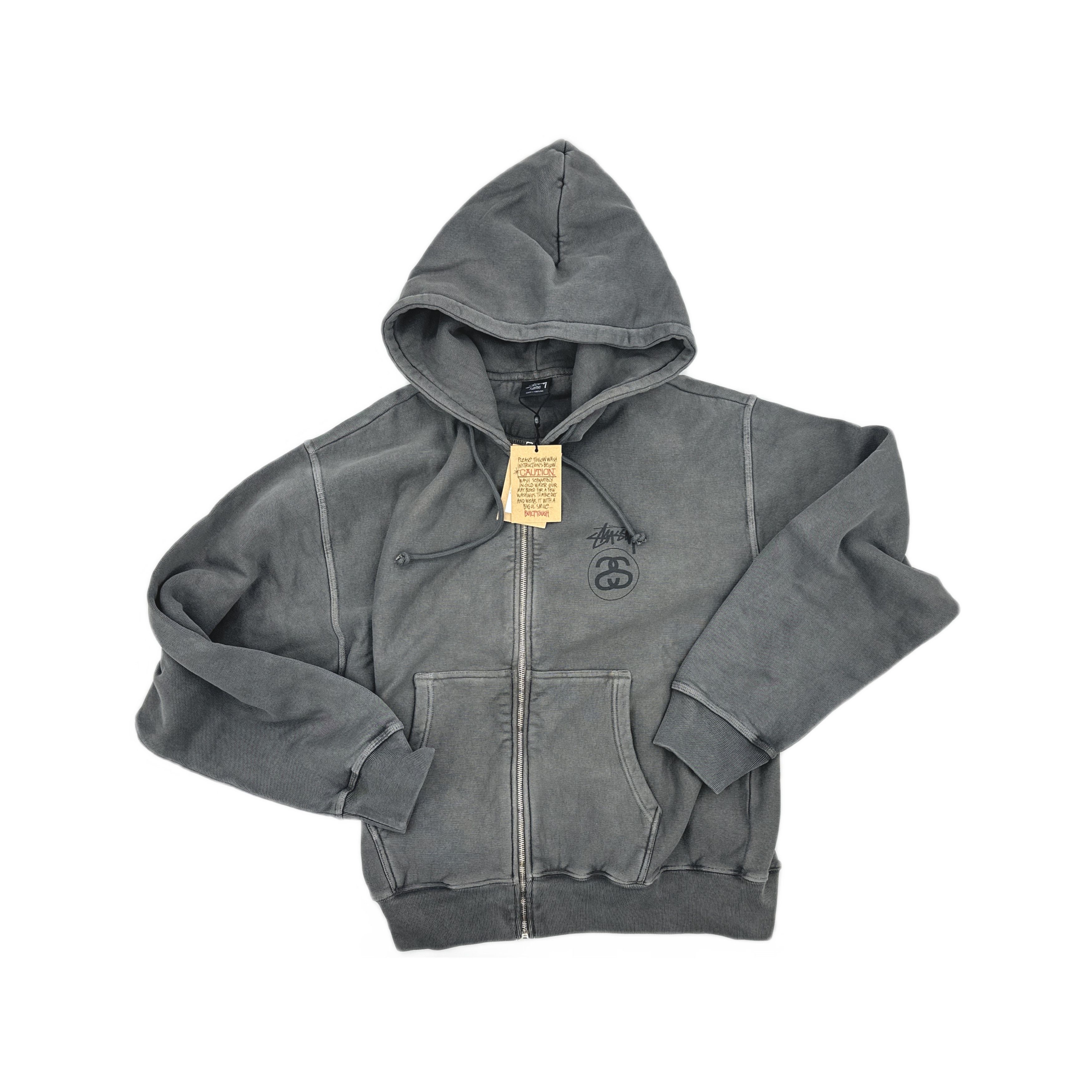 Stussy Stussy Faded Graphic Zip Hoodie in Washed Black | Grailed