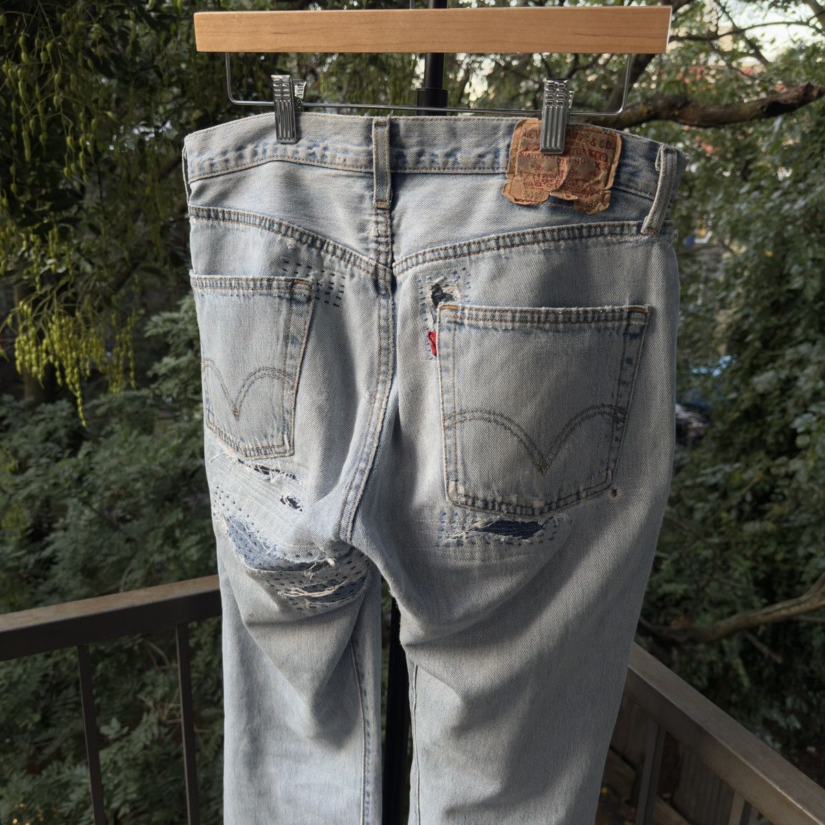Levi's Levi's 501 Thrashed Faded Repaired Jeans ERD Grunge Chrome Size US 33 - 3 Thumbnail