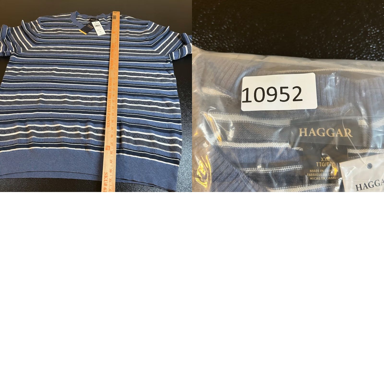 Haggar Haggar Striped Sweater Crew Neck Pullover Lightweight Chambray Blue Mens XXL NWT Size US XXL / EU 58 / 5 - 8 Thumbnail