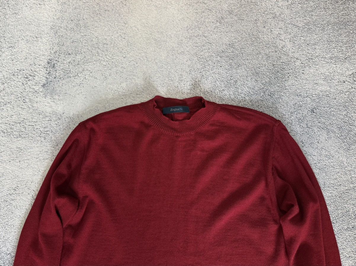 Ermenegildo Zegna ZEGNA SPORT 100% Wool Sweater Pullover Men M Burgundy Italy Size US M / EU 48-50 / 2 - 8 Thumbnail