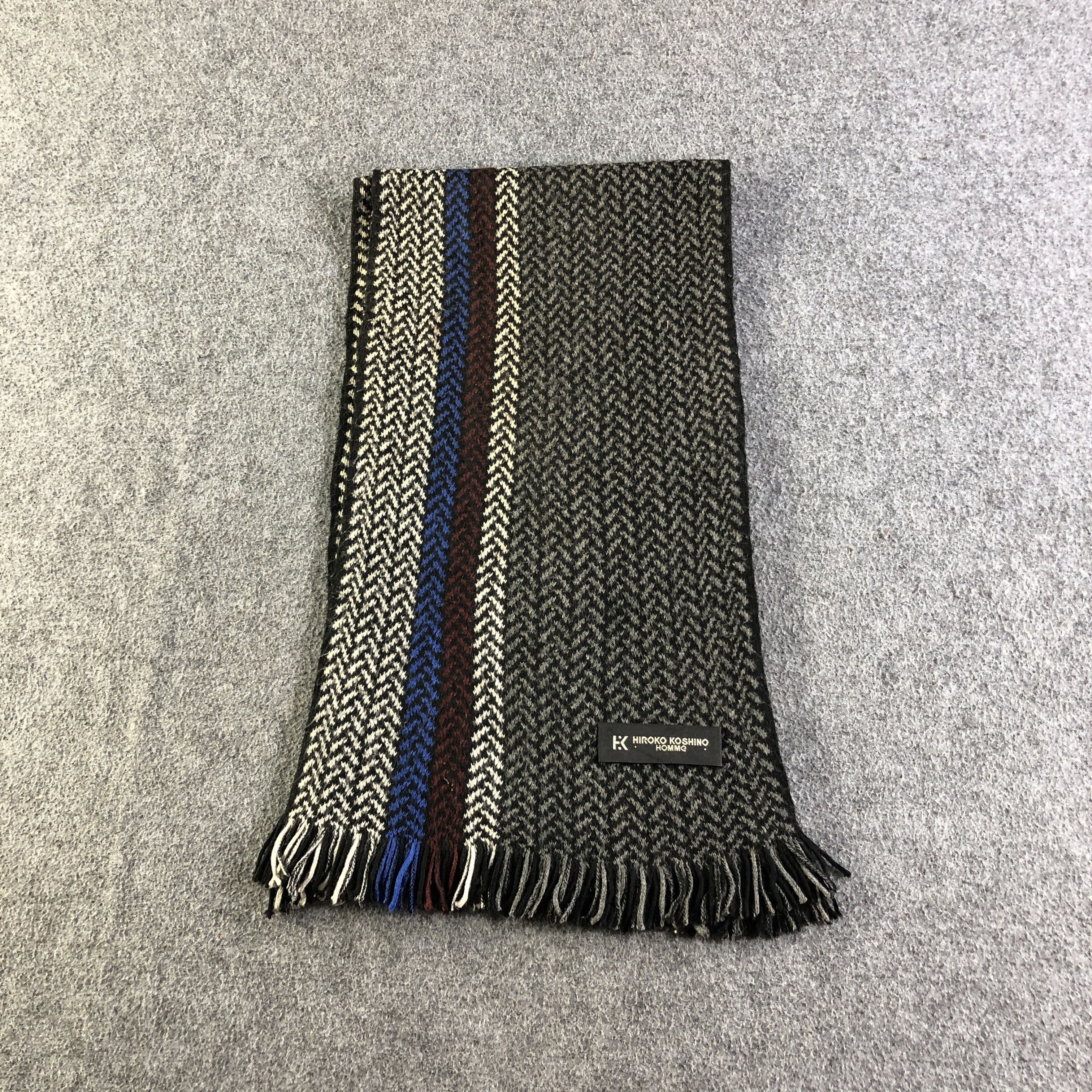 Hiroko Koshino Homme Hiroko Koshino Wool Scarf Muffler Neckwear V2745 Size ONE SIZE - 3 Thumbnail