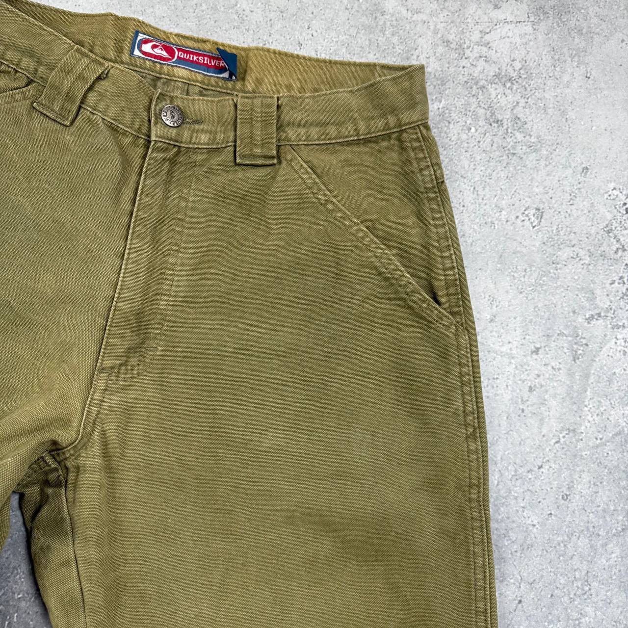 Quiksilver Vintage 2000s Quiksilver Barney Canvas Carpenter Pants Khaki Size US 31 - 16 Thumbnail