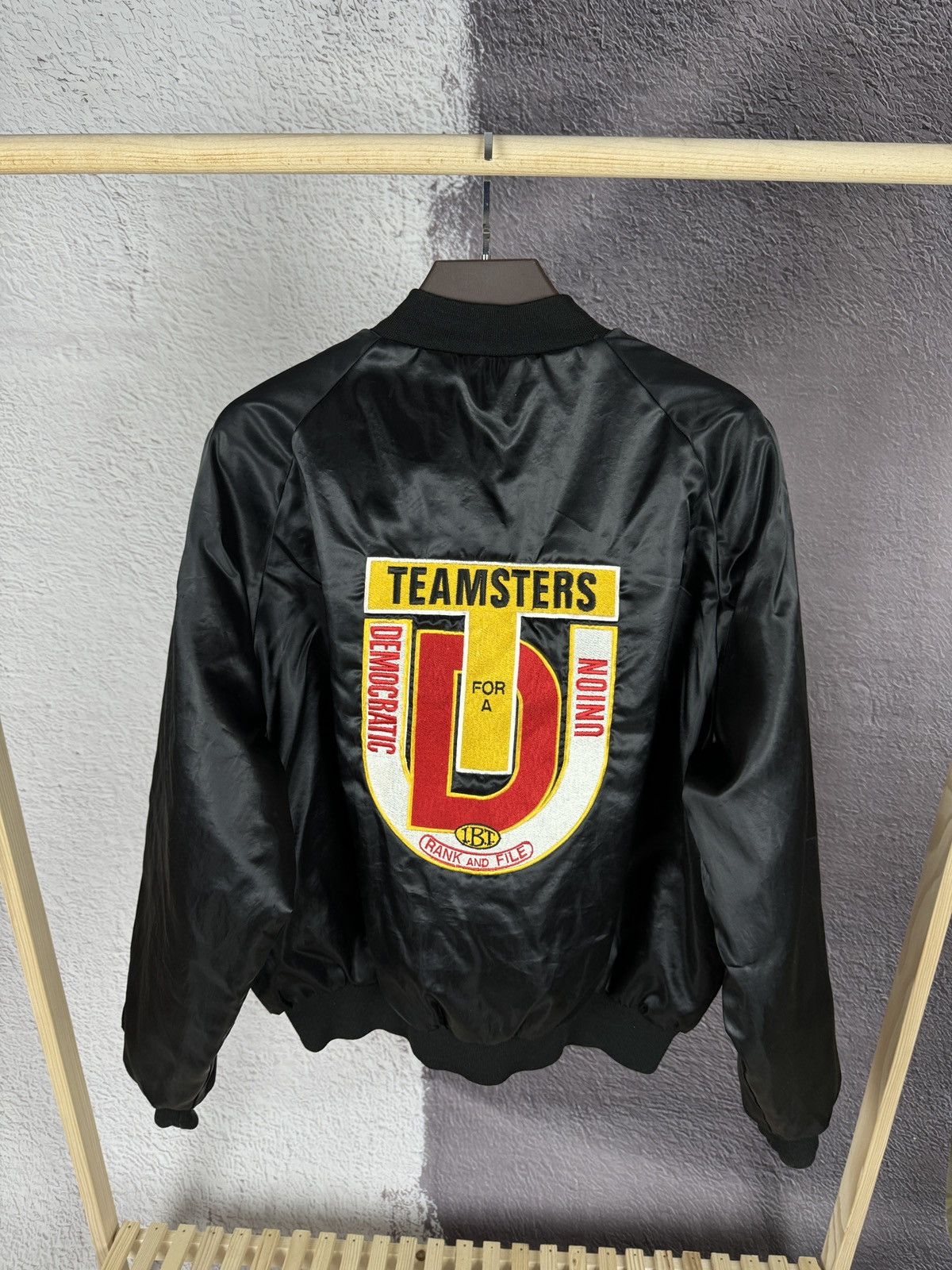 image of Made In USA x Vintage 70's 80's Mens Teamsters Democratic Union Jacket Size XL in Black