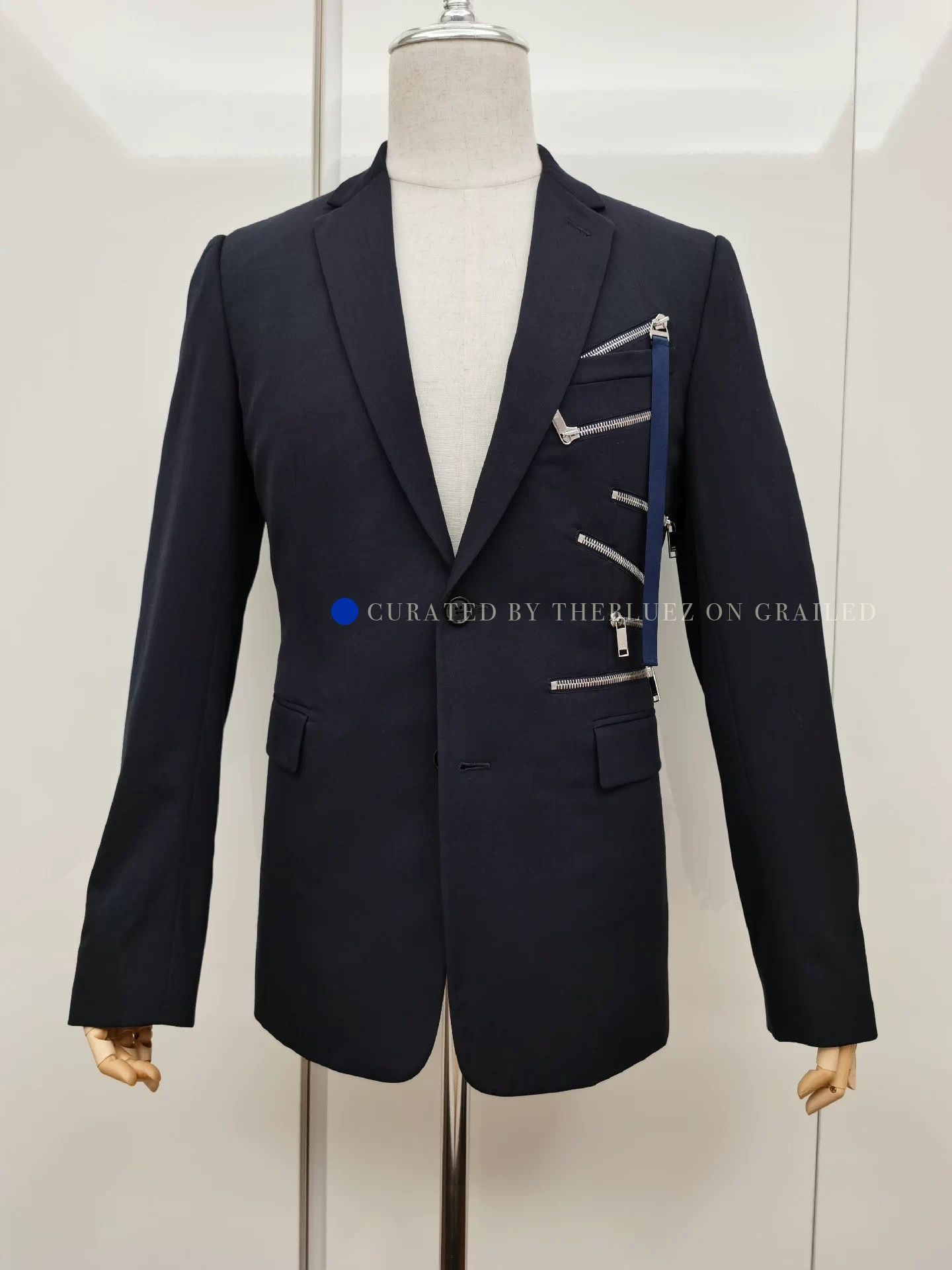 Dior Sleek Black Zipper Ribbon Blazer Size US M / EU 48-50 / 2 - 1 Thumbnail
