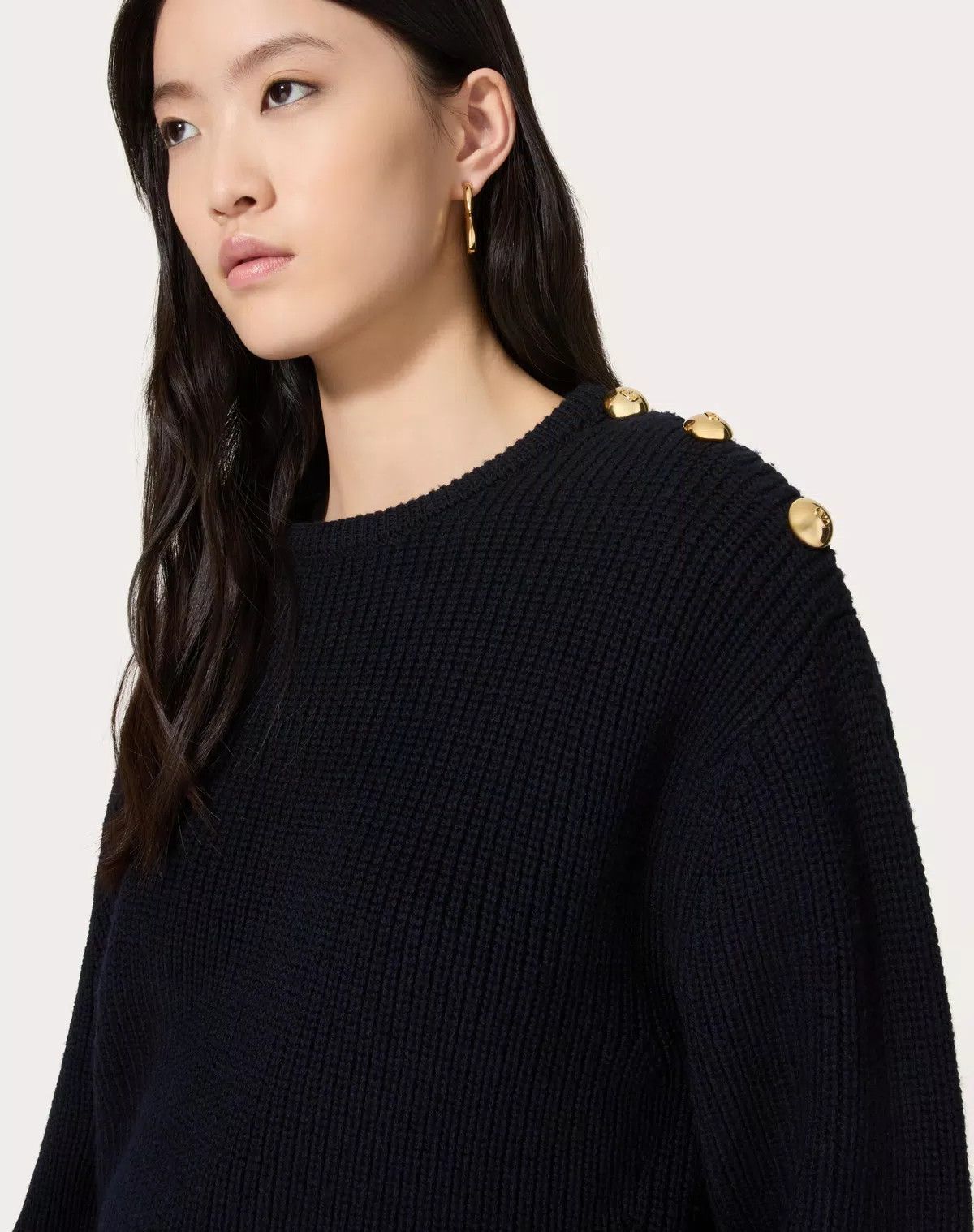 Valentino o1s1wg110426 Wool Jumper in Navy Size L / US 10 / IT 46 - 5 Thumbnail