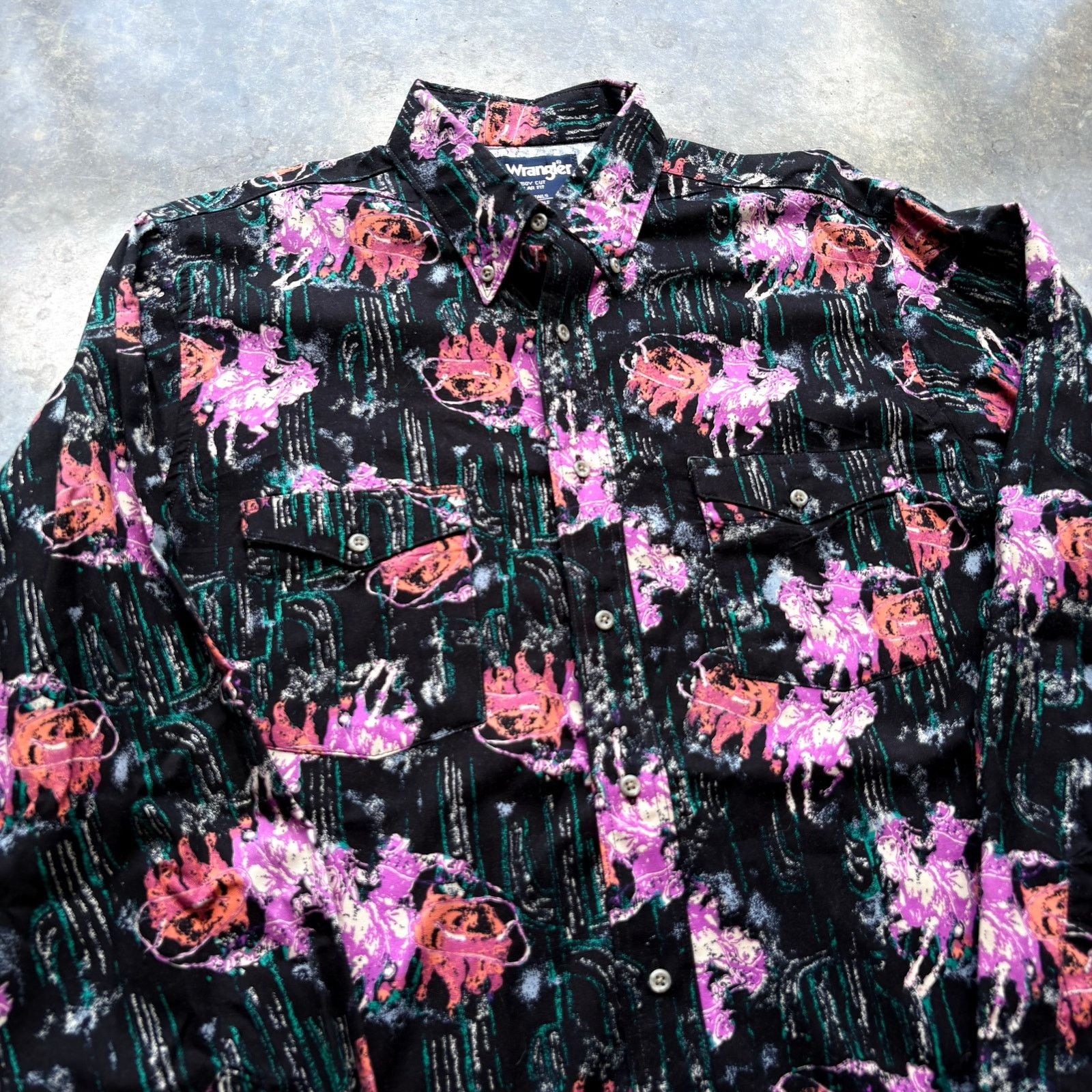 Wrangler Very Rare Vintage Wrangler Brushpopper Rodeo Western Shirt Size US XL / EU 56 / 4 - 3 Thumbnail