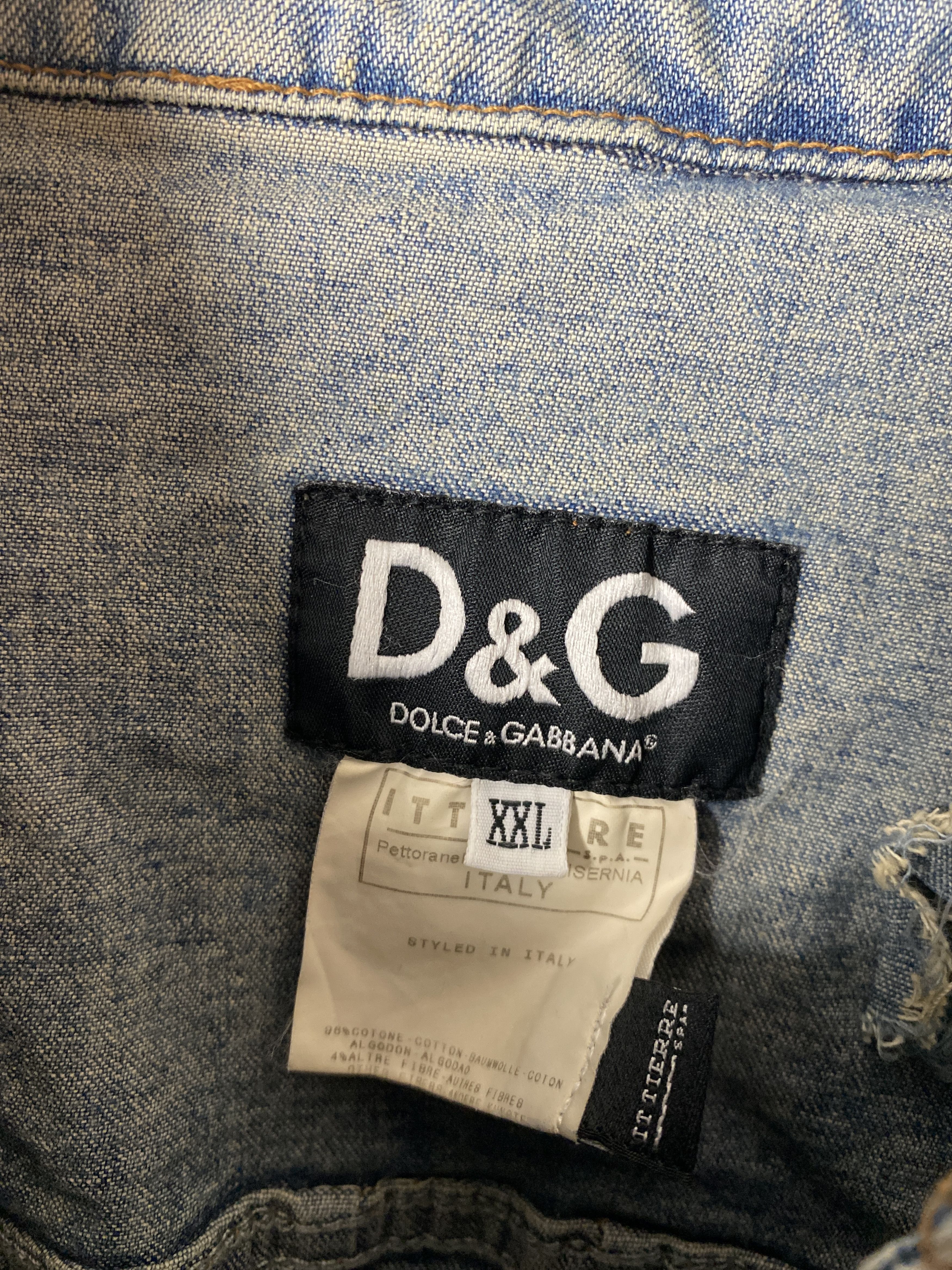 Dolce & Gabbana Dolce & Gabbana D&G distressed vintage denim jacket Size US XXL / EU 58 / 5 - 4 Thumbnail