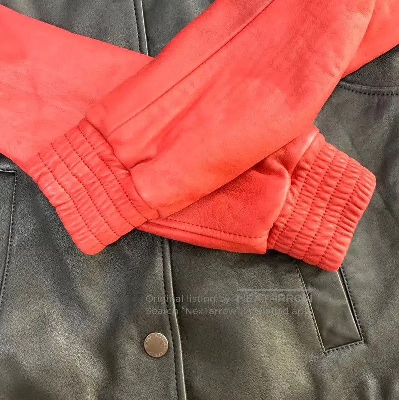 Balmain Balmain Black Leather Jacket with Red Sleeves . Size US M / EU 48-50 / 2 - 7 Thumbnail