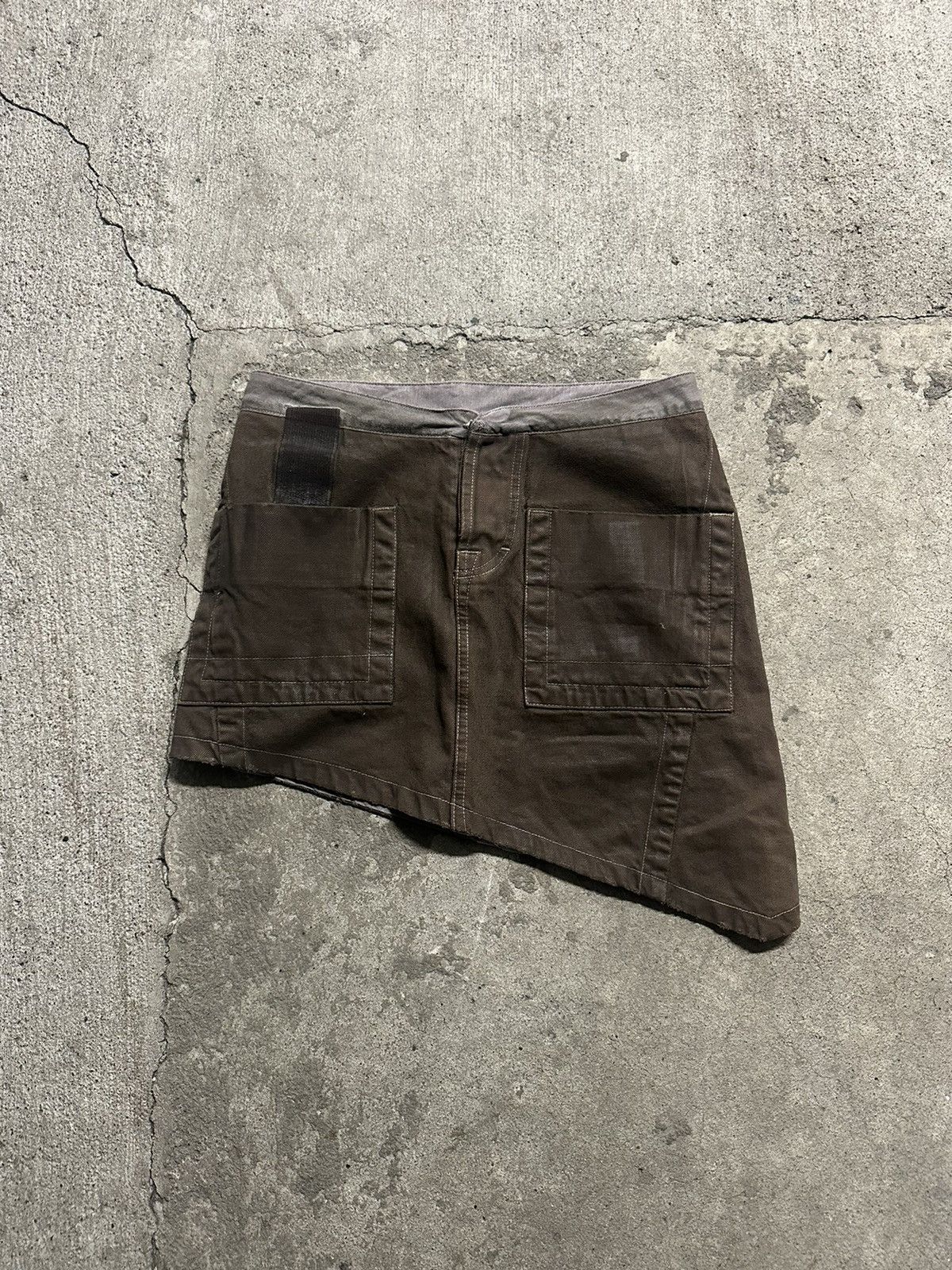 Rick Owens Rick Owen’s “SLAB” Asymmetrical Cut Brown Faded Skirt Size 27" / US 4 / IT 40 - 1 Thumbnail