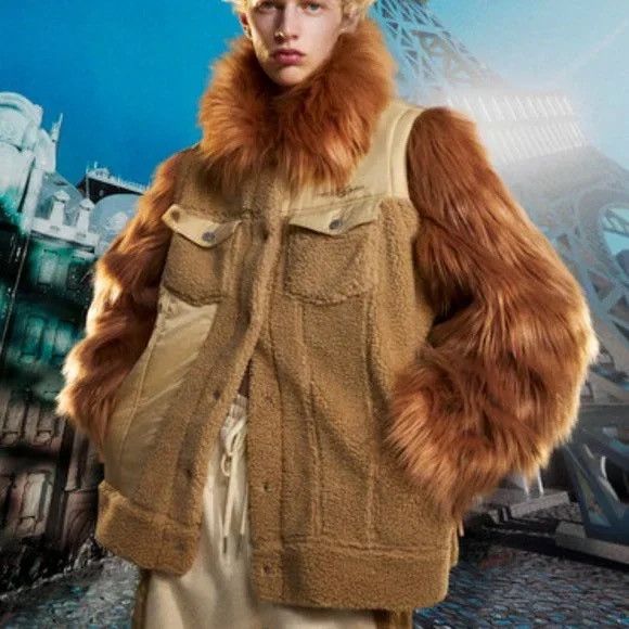 Ugg x Feng Chen Wang Fur Faux 2 in 1 Jacket Size: L