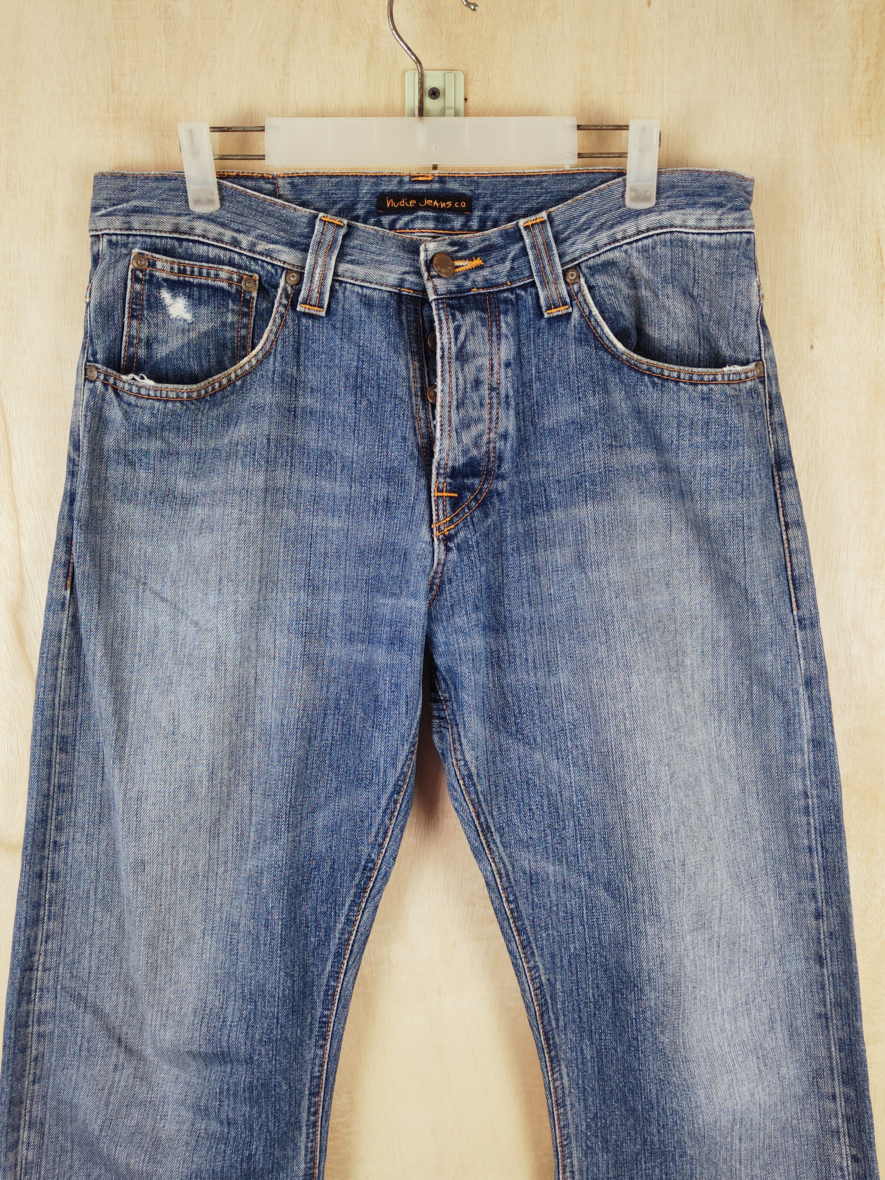 Japanese Brand Nudie Jeans Blue Distressed Ripped Jeans #S2667 Size US 34 / EU 50 - 2 Thumbnail