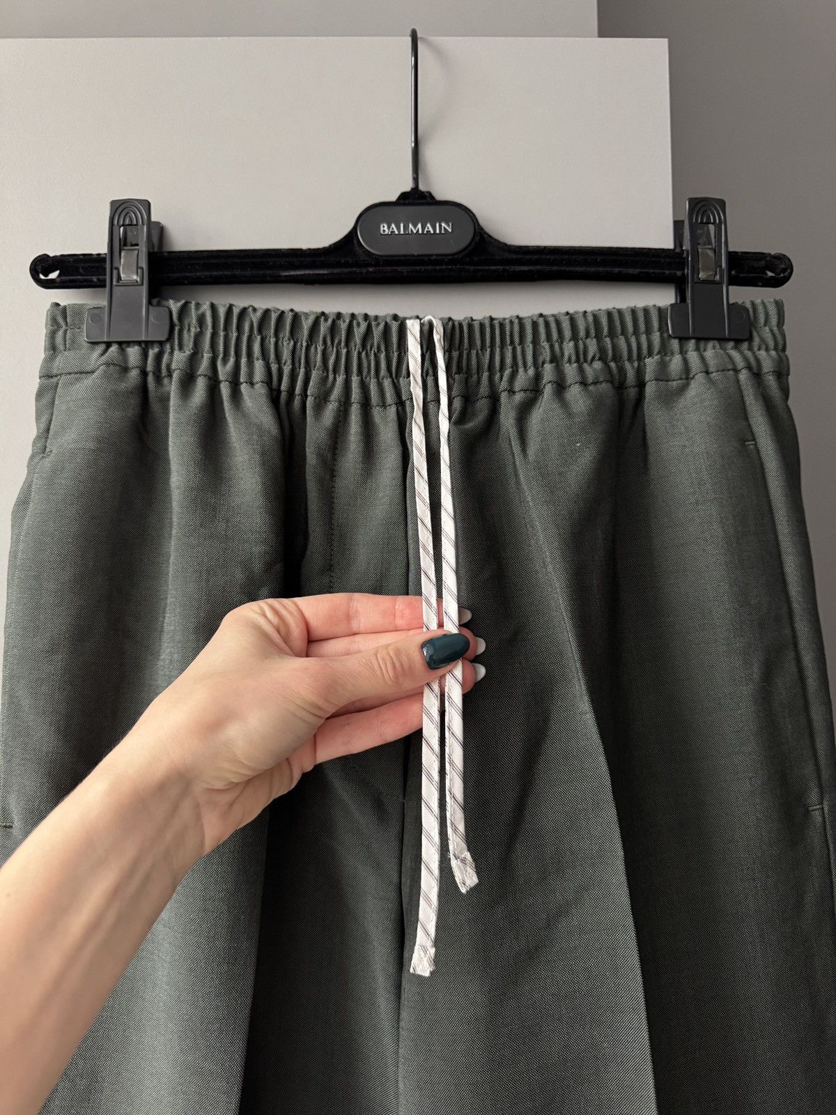Acne Studios Acne Studios Wool Blend Khaki Detailed Drawstring Pants Size 25" / US 0 / IT 36 - 3 Thumbnail