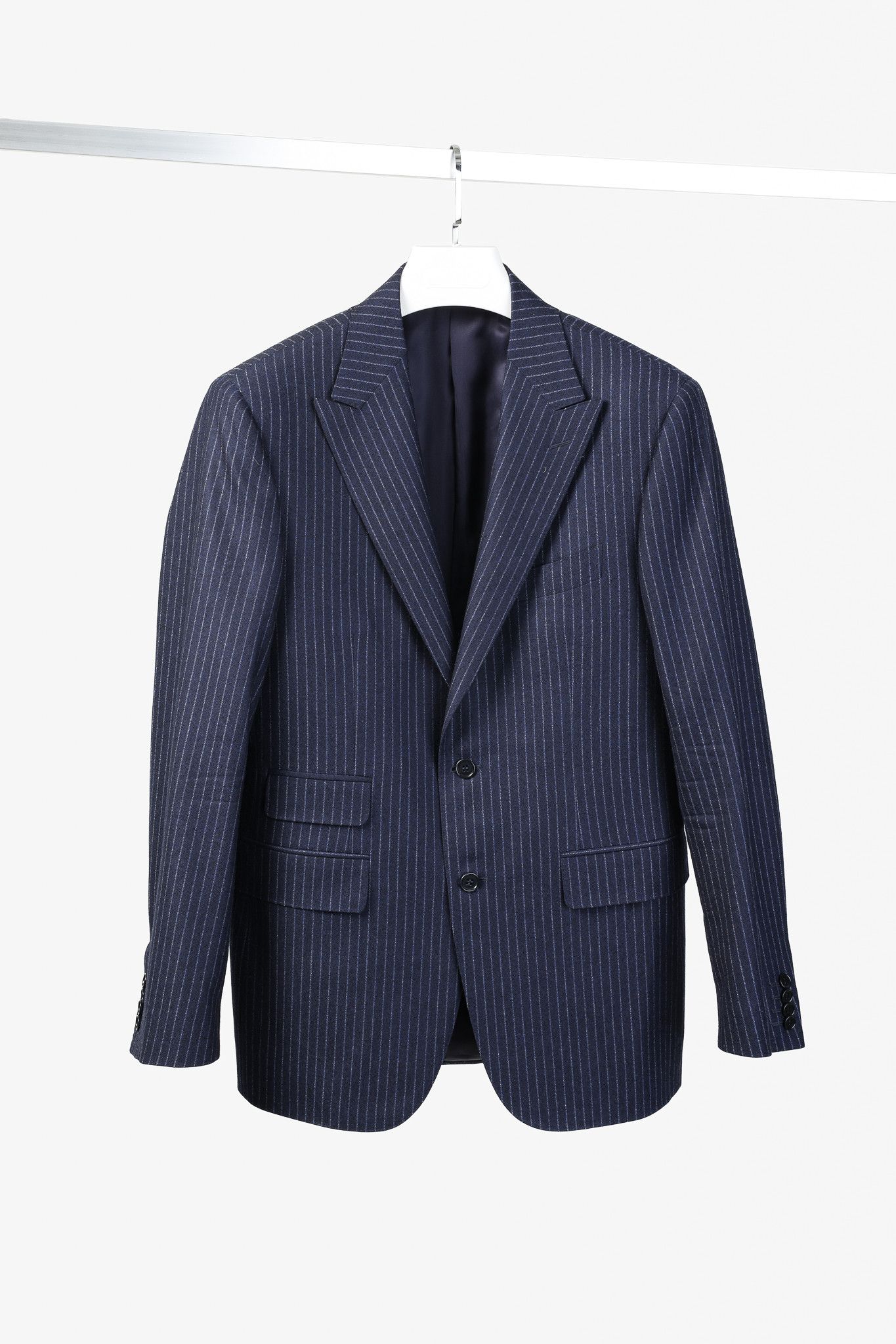 Canali Canali Blue Chalk Banker Stripe Single Breasted Blazer Size 40R - 1 Thumbnail