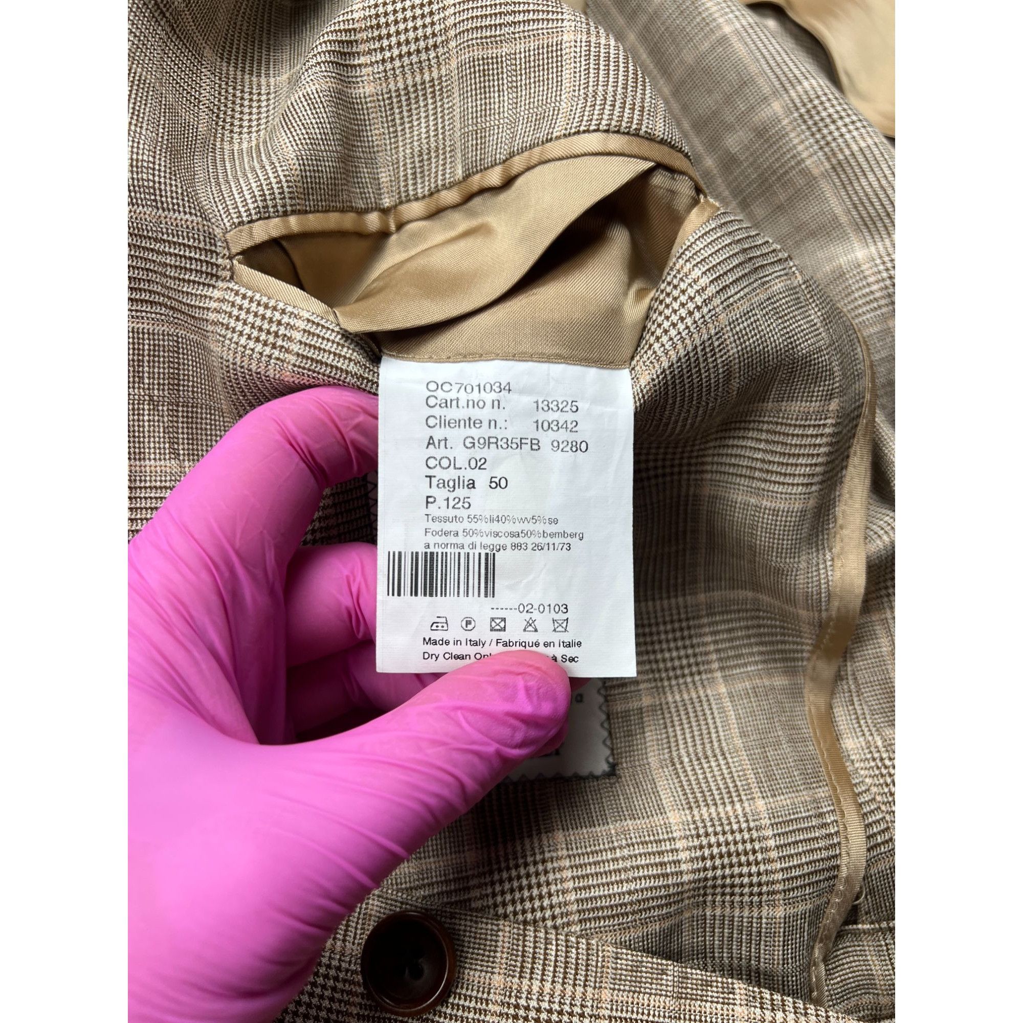 Loro Piana Flannel Bay Napoli Ing Loro Piana Linen Blend Blazer (Y0880) Size 40R - 11 Thumbnail