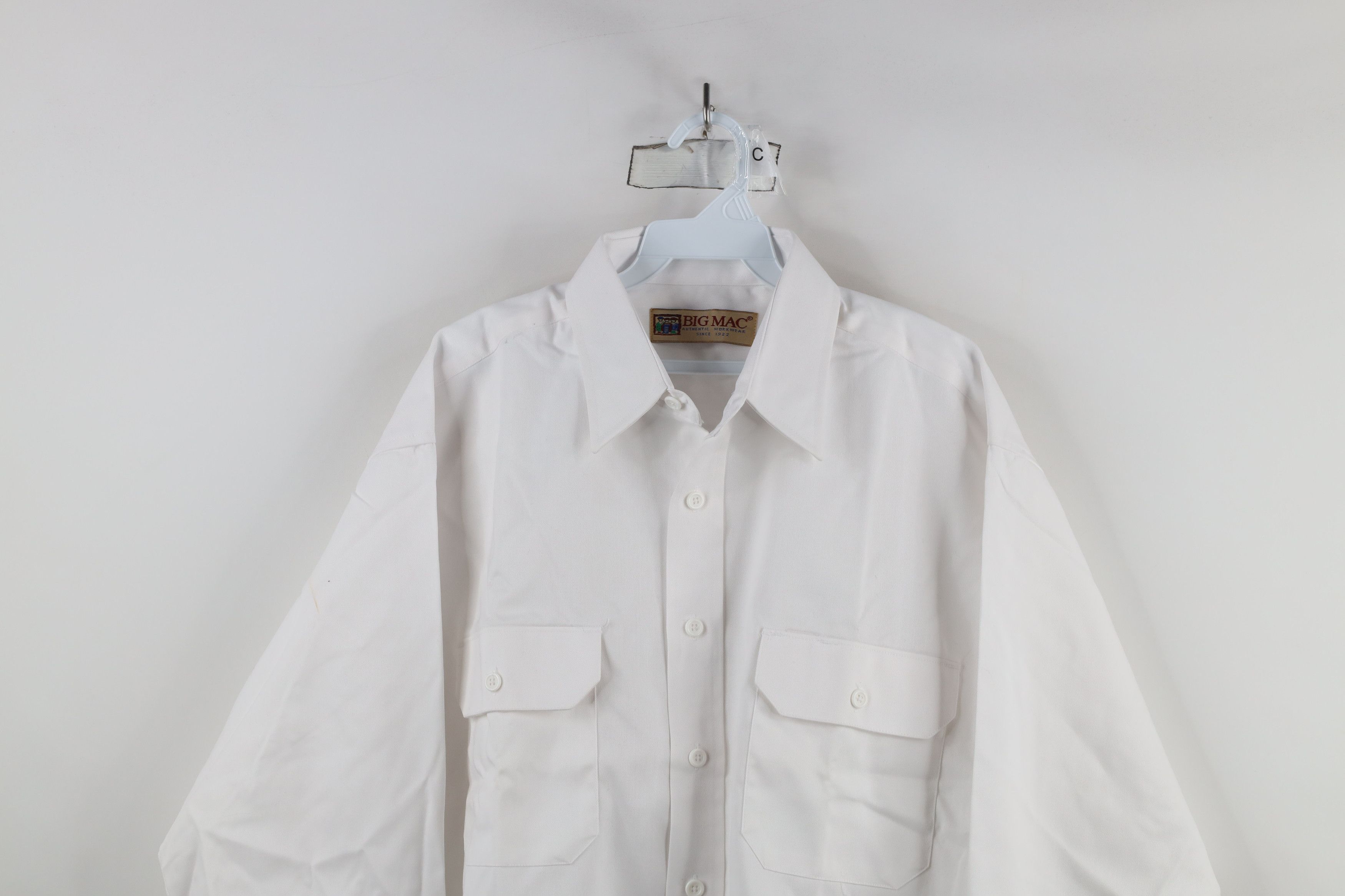 Big Mac × Vintage Deadstock Vintage 90s Big Mac Workwear Button Shirt White Size US L / EU 52-54 / 3 - 2 Thumbnail