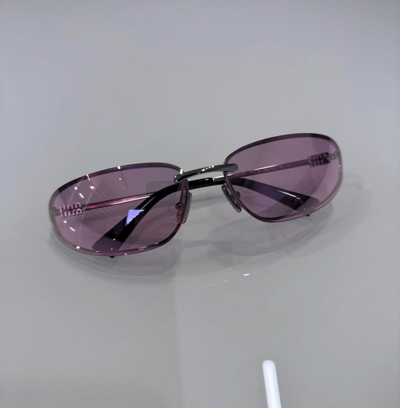 Miu Miu: Women's Pink Lens Sunglasses (Pink) | DSMNY E-SHOP