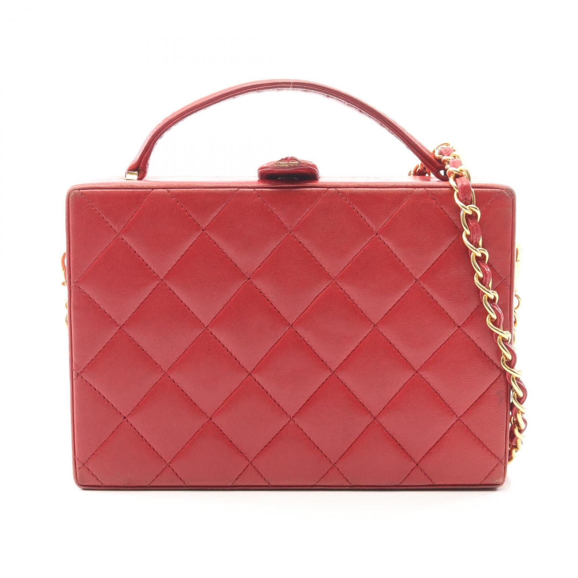 Chanel Chanel Matelassé 2-Way Handbag, Lambskin Leather, Women's, Red Size ONE SIZE - 1 Thumbnail