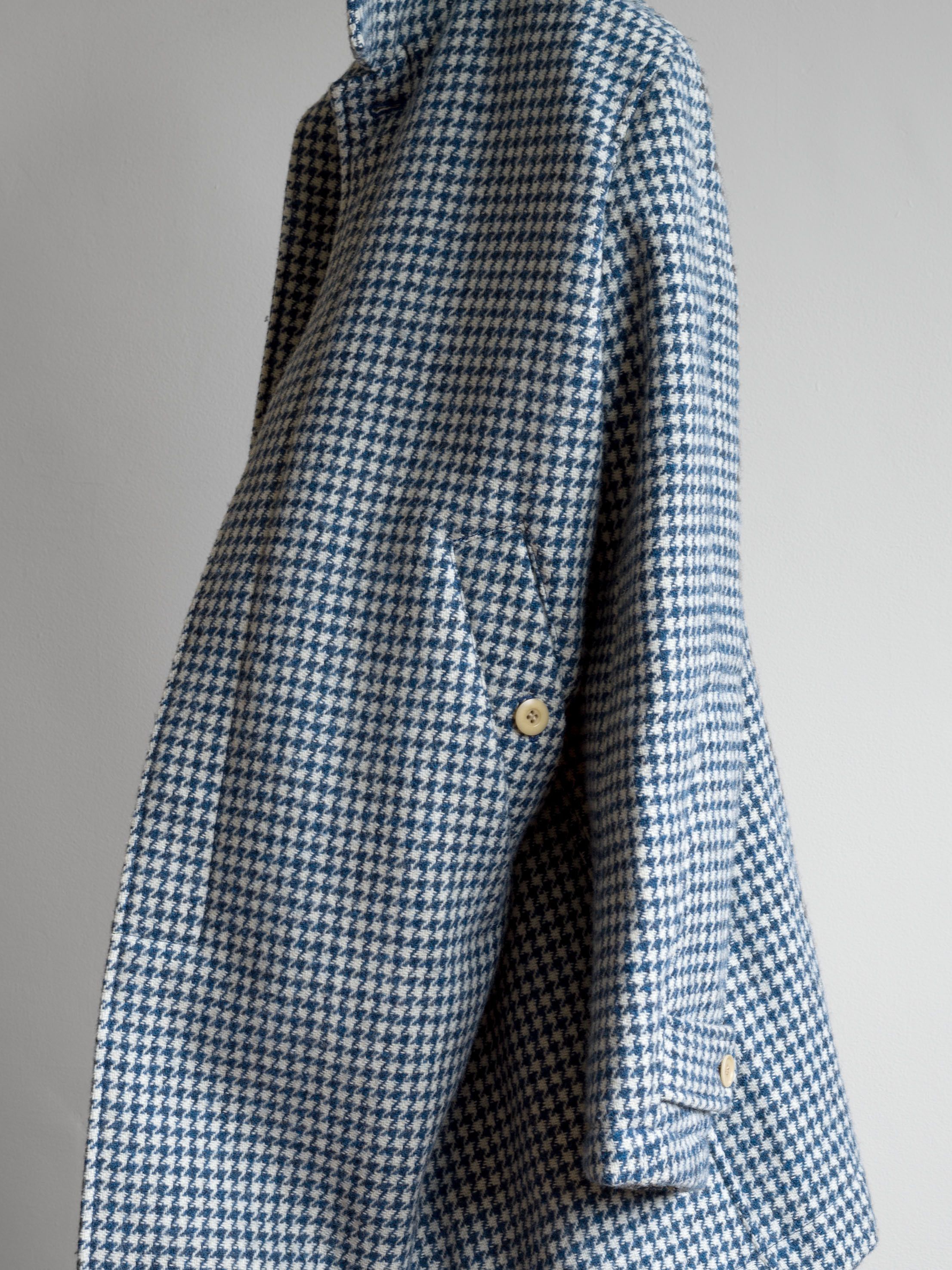 image of Undercover Brain Washed Generation Tweed Primaloft Coat in Blue/Ecru, Men's (Size Medium)