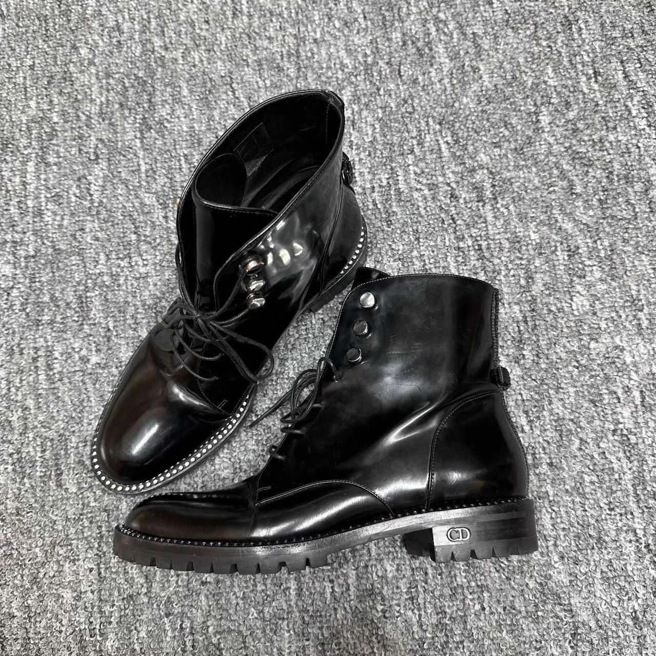 Dior Dior black rhinestone-studded combat boots Size US 6 / IT 36 - 3 Thumbnail
