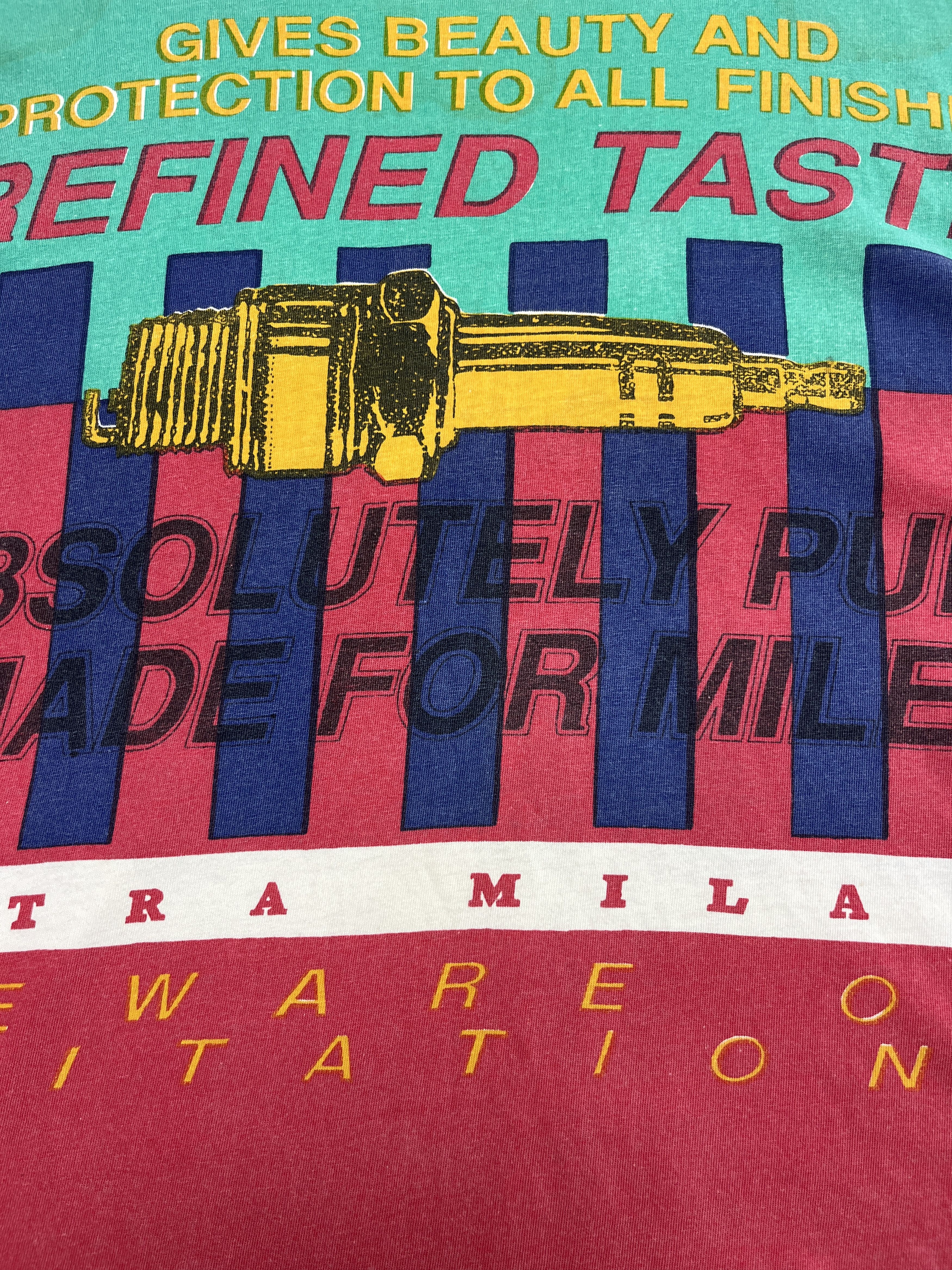 Vintage 1980s VINTAGE SPARK PLUG ALL OVER PRINT FADED TEE - 835 Size US XXL / EU 58 / 5 - 5 Thumbnail