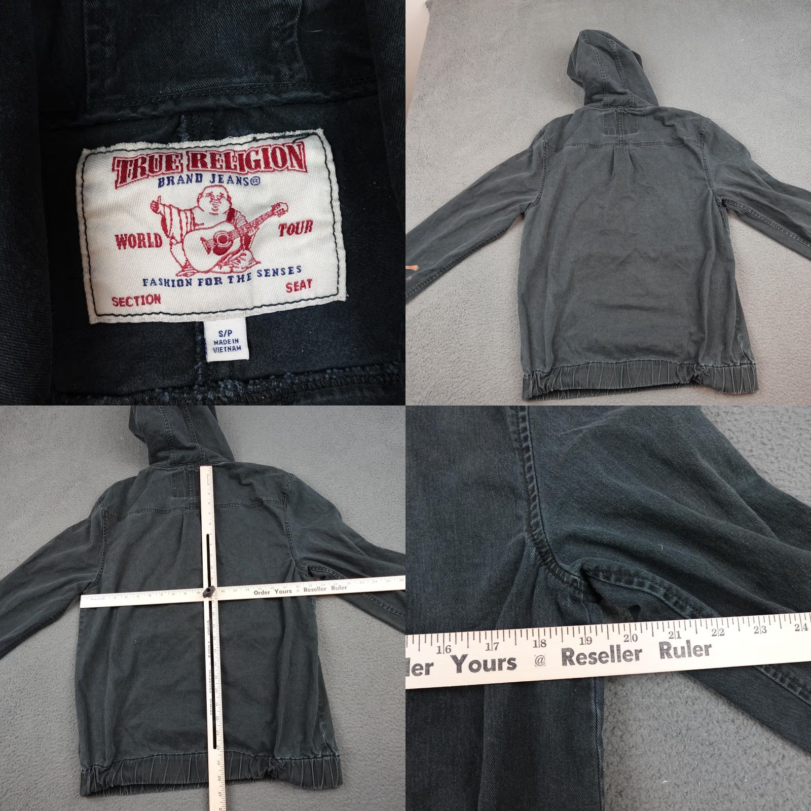 True Religion True Religion Hoodie Mens Small Black Quarter Zip Patch Kangaroo Pocket Pullover Size US S / EU 44-46 / 1 - 8 Thumbnail
