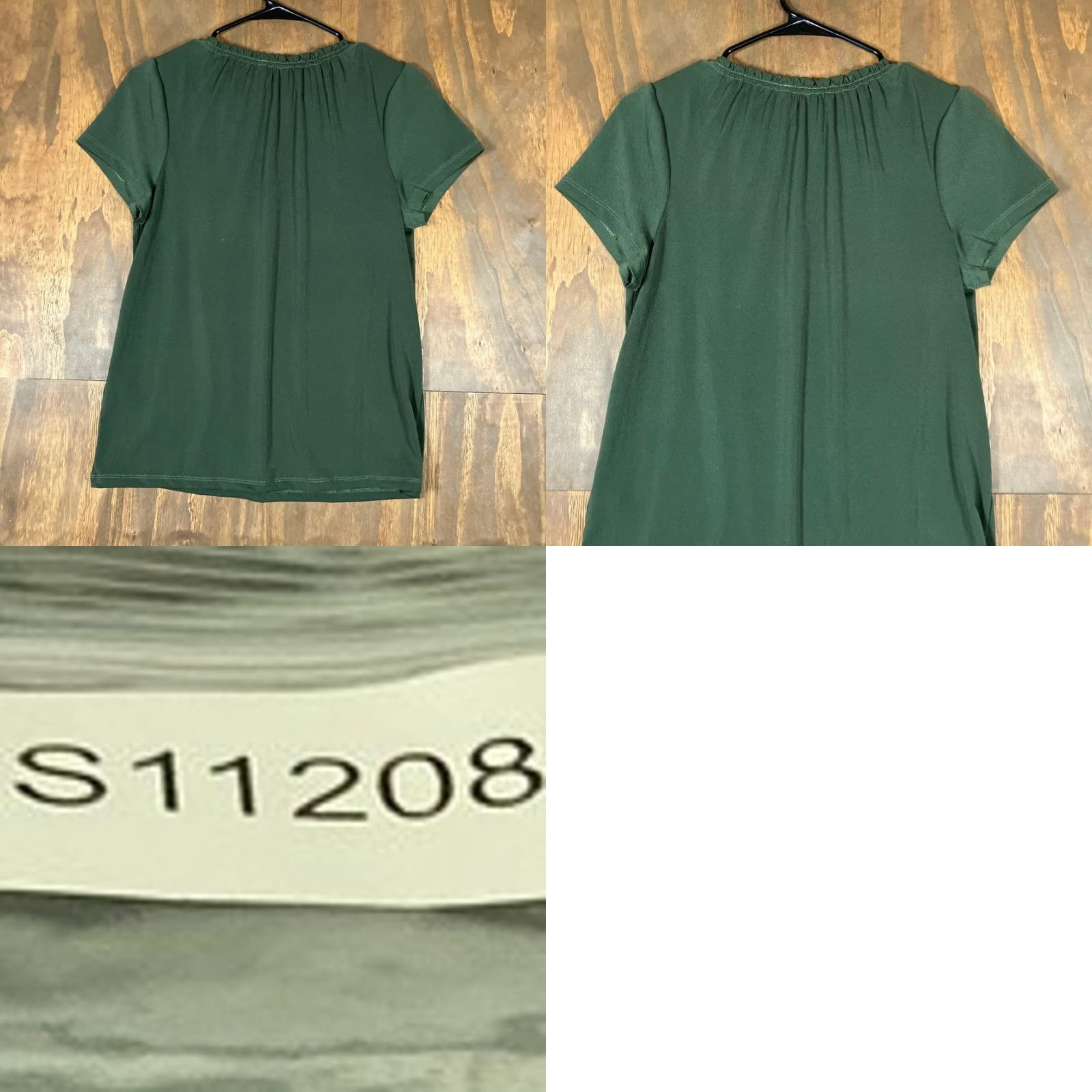 Banana Republic Banana Republic Blouse Womens V Neck Short Sleeve Forest Green XS Stretch Size XS / US 0-2 / IT 36-38 - 8 Thumbnail
