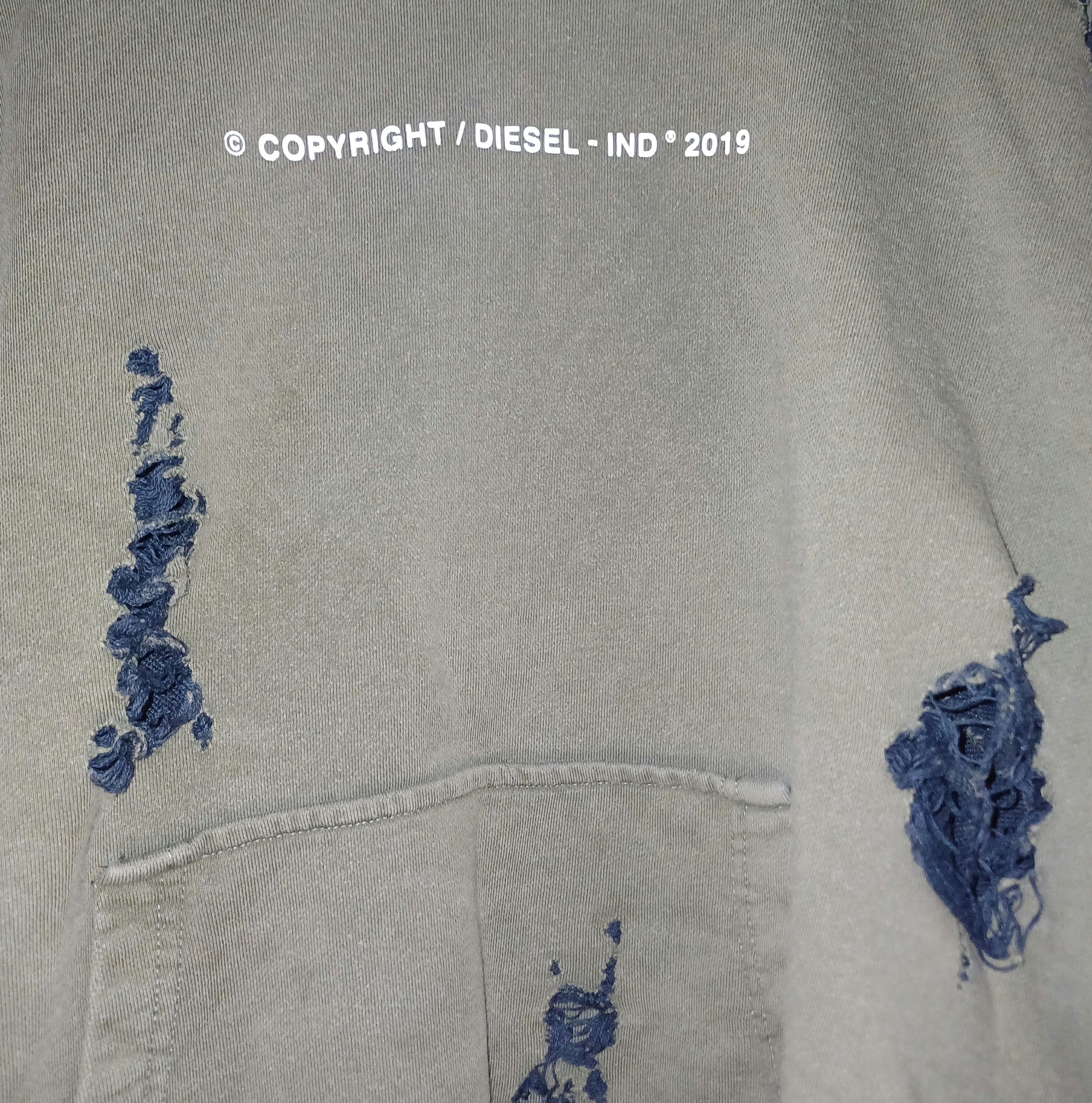 Diesel Diesel Distressed French Terry Hoodie Size US M / EU 48-50 / 2 - 2 Thumbnail