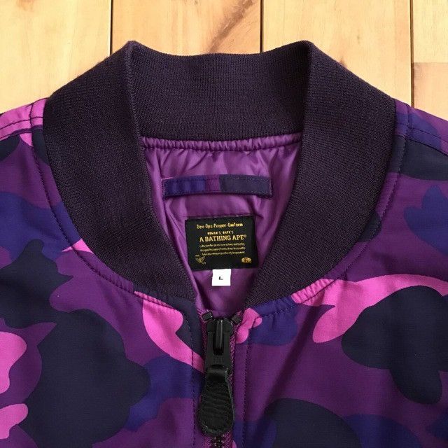 Bape BAPE MA-1 bomber jacket purple camo a bathing ape Size US L / EU 52-54 / 3 - 4 Thumbnail