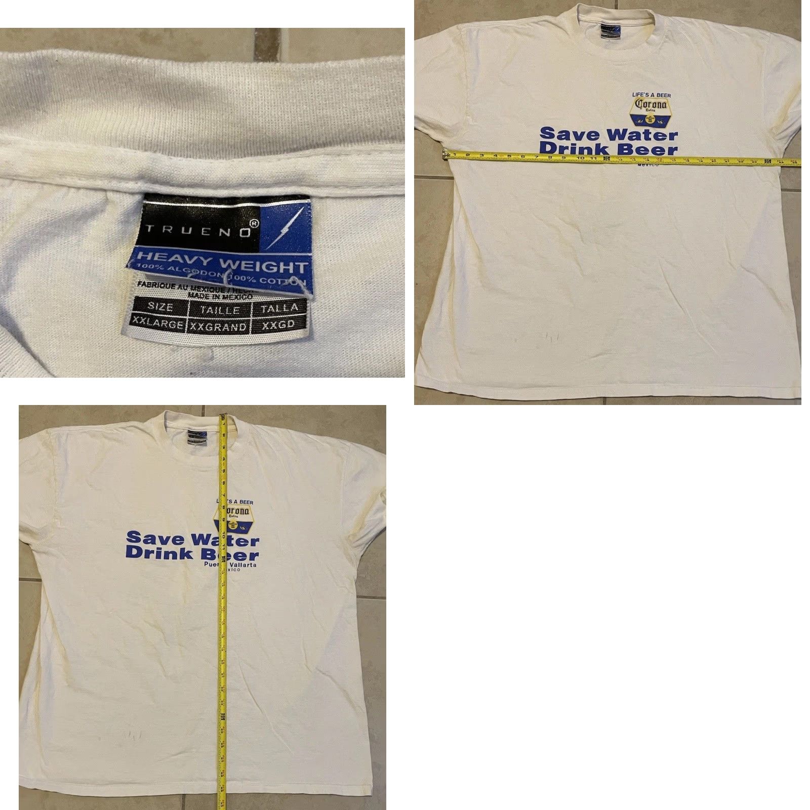Vintage VINTAGE Corona Save Water Drink Beer Faded Shirt 2XL White Men T-Shirt Grunge 90s Y2K Funny Bar Mexico Beach Drinking Salmon? Size US XXL / EU 58 / 5 - 9 Thumbnail