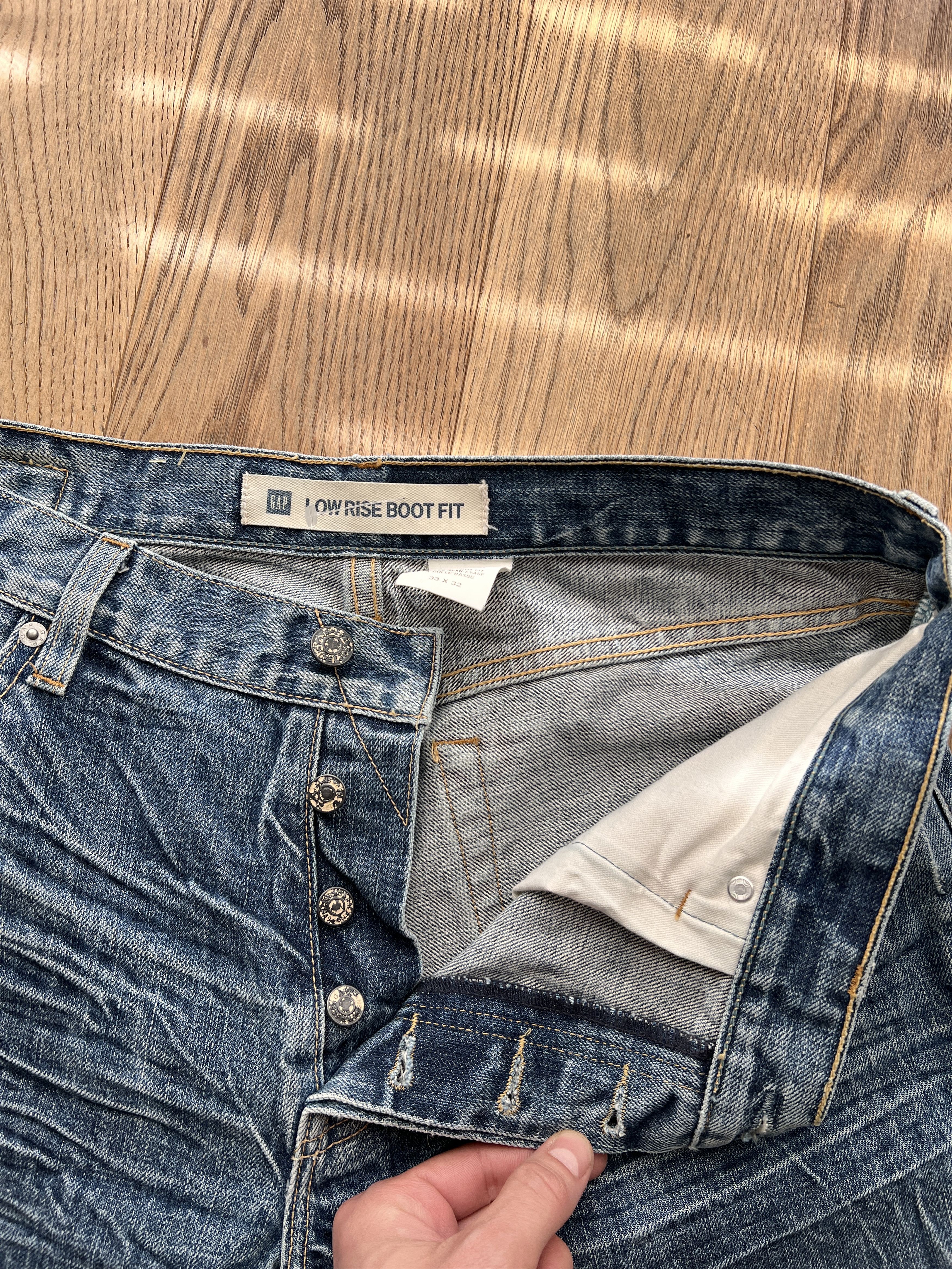 Gap Crazy Y2K GAP boot cut washed denim flared vintage 2000s low Size US 33 - 17 Thumbnail