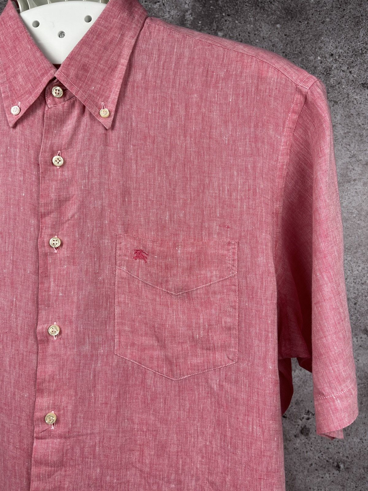 Burberry × Vintage Linen Vintage🔥Burberry London Shirt Size US L / EU 52-54 / 3 - 2 Thumbnail