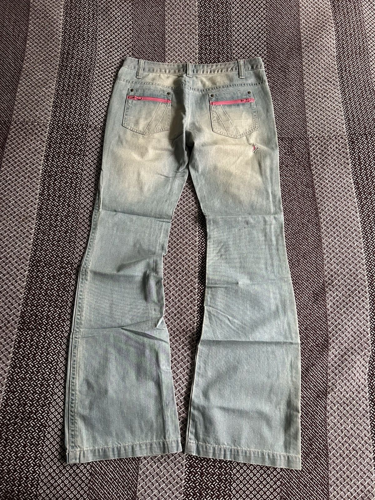 Vintage Vintage Savage Women Y2K Jeans Denim Faded Flare Pants Sz 46 Size 32" / US 10 / IT 46 - 7 Thumbnail