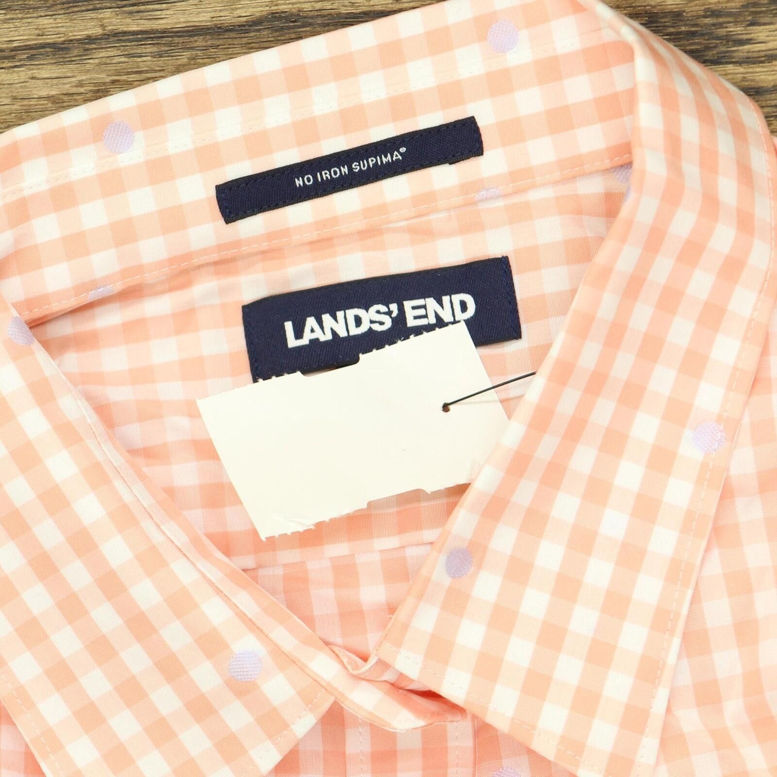 Lands' End Nwt Lands' End Shirt 484704 14 Tall Peach Dot Orange Pink Size XL / US 12-14 / IT 48-50 - 3 Thumbnail