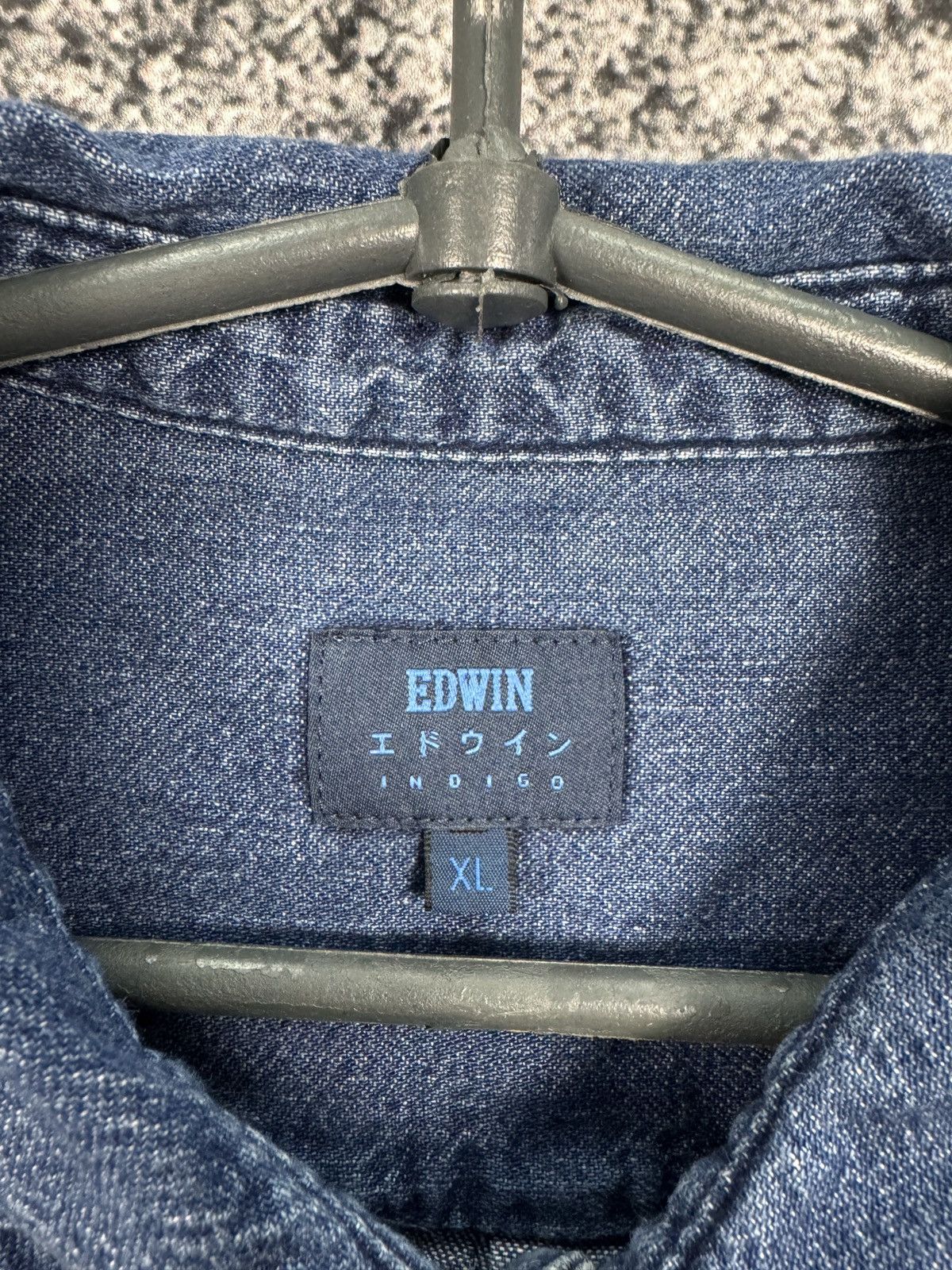 Edwin Men’s Edwin Indigo Long Sleeve Denim Shirt Button Up Size XL Size US XL / EU 56 / 4 - 6 Thumbnail