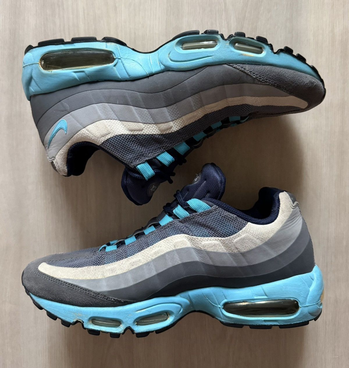 Nike 2013 Nike Air Max 95 No Sew Gamme Blue Grey 616190-040 Sz 9 Size US 9 / EU 42 - 2 Thumbnail