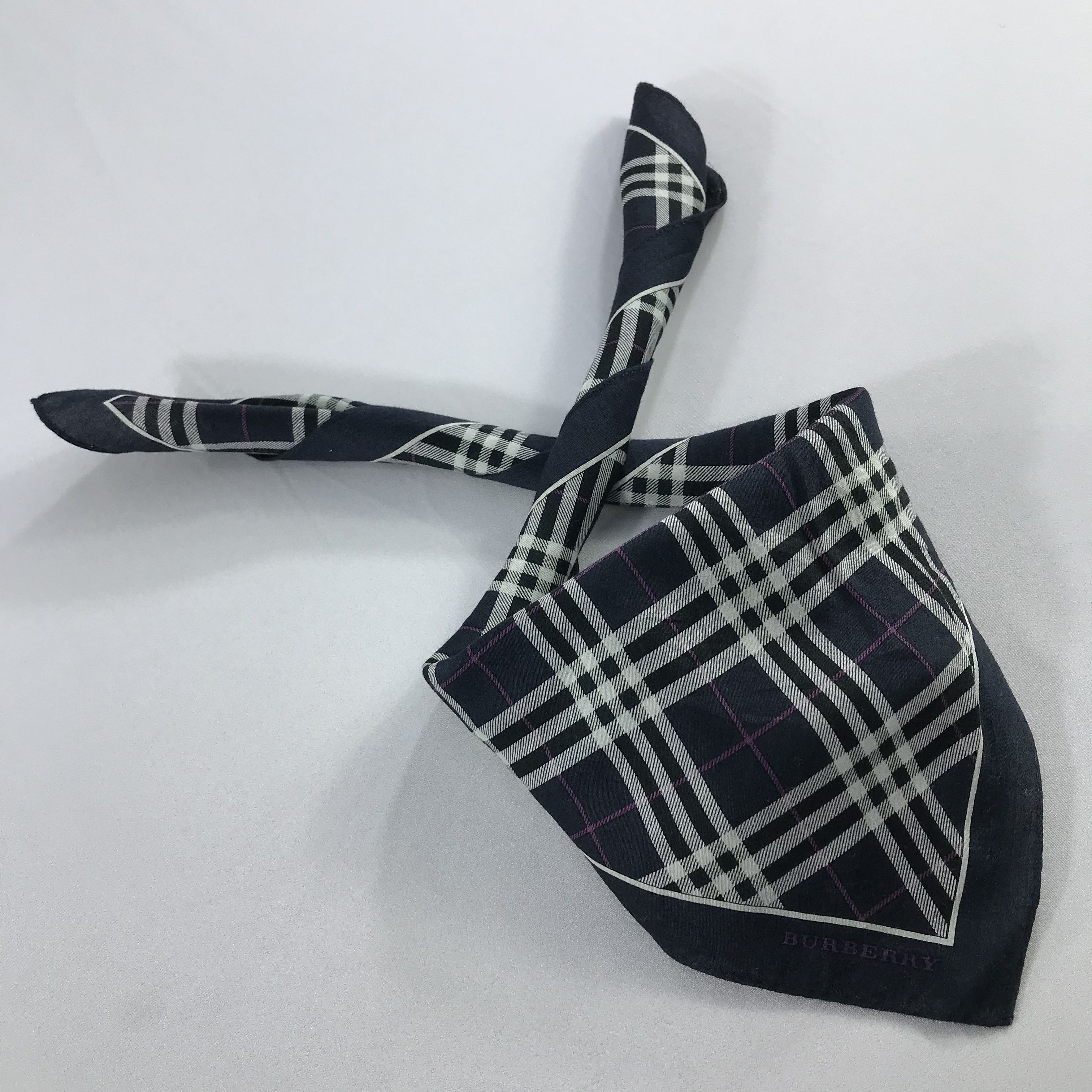 Burberry × Vintage Burberry Bandana / Handkerchief / Neckerchief - S2210 Size ONE SIZE - 4 Thumbnail