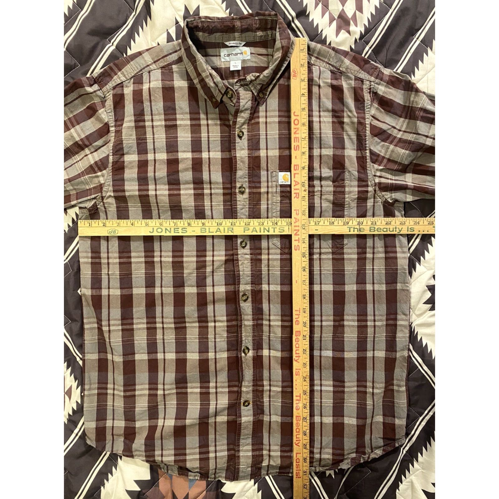 Carhartt Carhartt Shirt Button-Up Plaid 100% Cotton Men L Regular Multicolor Long Sleeve Button Closure Mens Size US L / EU 52-54 / 3 - 3 Thumbnail