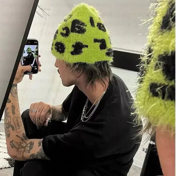 Japanese Brand Aesthetic Rabbit Fur Hat Beanie Unisex Size ONE SIZE - 4 Thumbnail