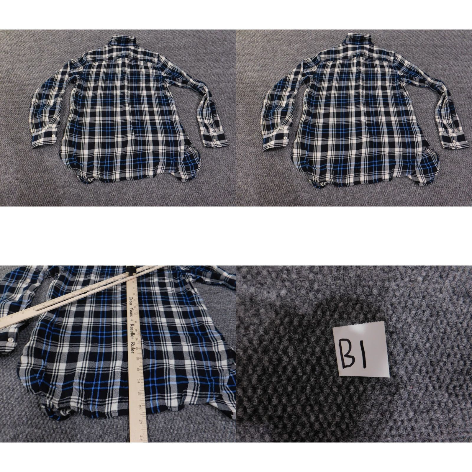 Ralph Lauren Lauren Ralph Lauren Button-Up Shirt Women's XS Blue Plaid Knit Stretch Collared Casual Regular Size XS / US 0-2 / IT 36-38 - 8 Thumbnail