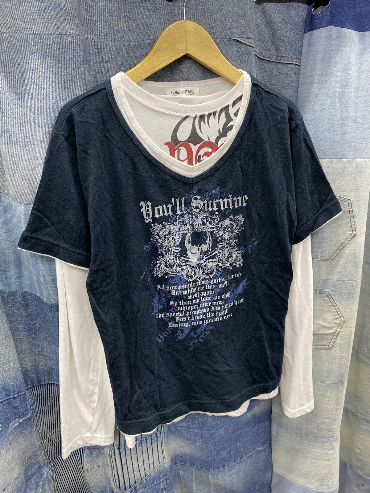 If Six Was Nine × Japanese Brand × Le Grande Bleu (L.G.B.) undefined "you'll survive" double layer poem tshirt japan Size US M / EU 48-50 / 2 - 2 Thumbnail