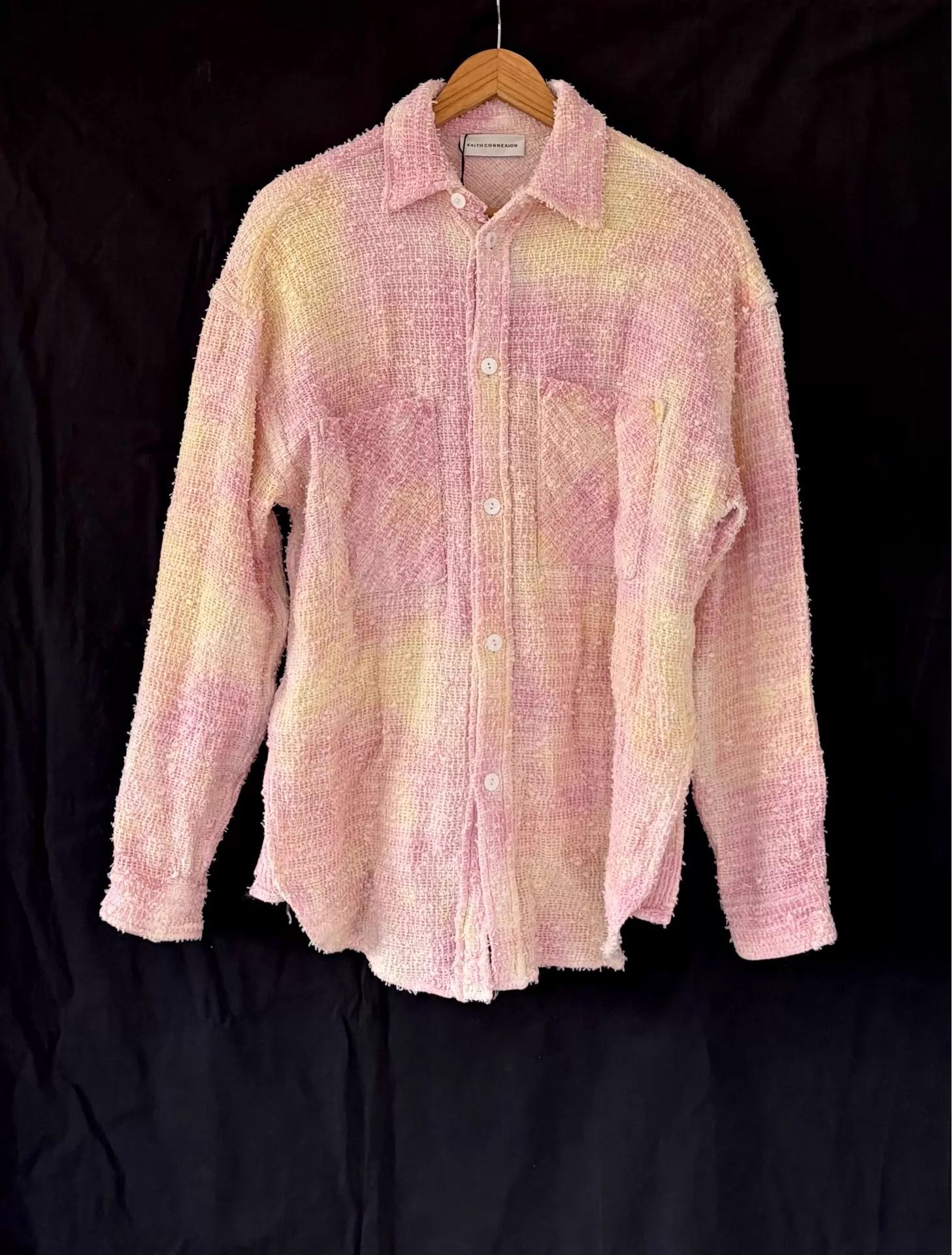 Faith Connexion Faith Connexion Men's Tweed Gradient Long Sleeve Shirt M Size US M / EU 48-50 / 2 - 3 Thumbnail