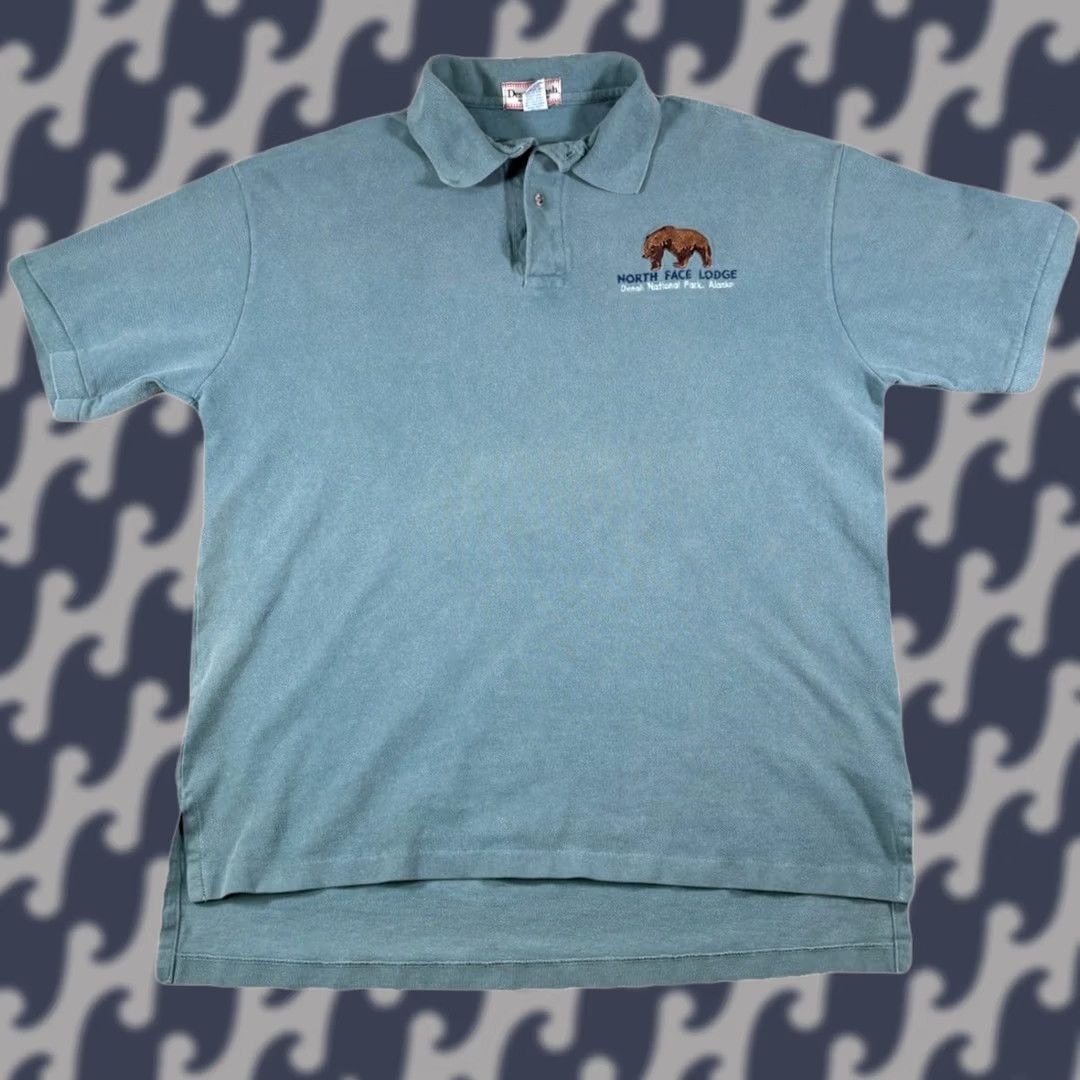 Vintage VINTAGE Denali National Park Alaska Bear Embroidered Polo Shirt L Large Unisex Cotton Green 90s Desert Wash Polo Shirt Mens Womens Size US L / EU 52-54 / 3 - 1 Thumbnail