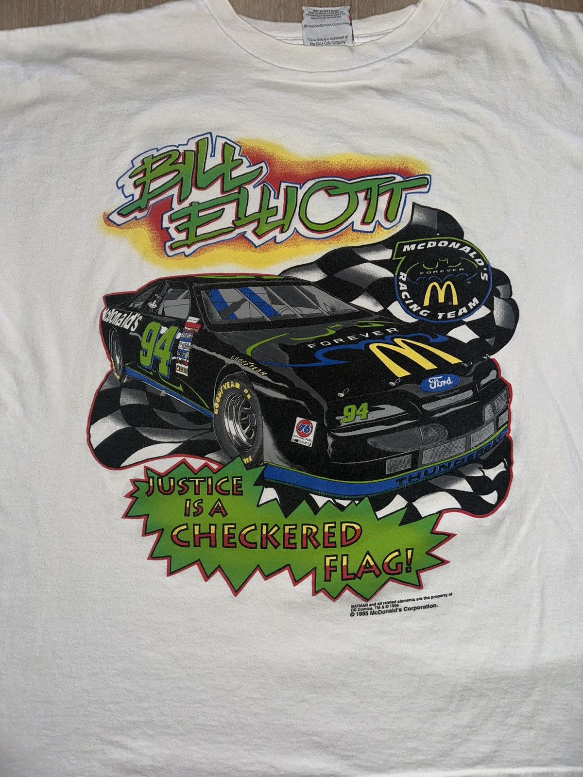 NASCAR × Vintage Vintage 90’s Bill Elliot McDonald’s Racing NASCAR T-Shirt Size US XL / EU 56 / 4 - 3 Thumbnail